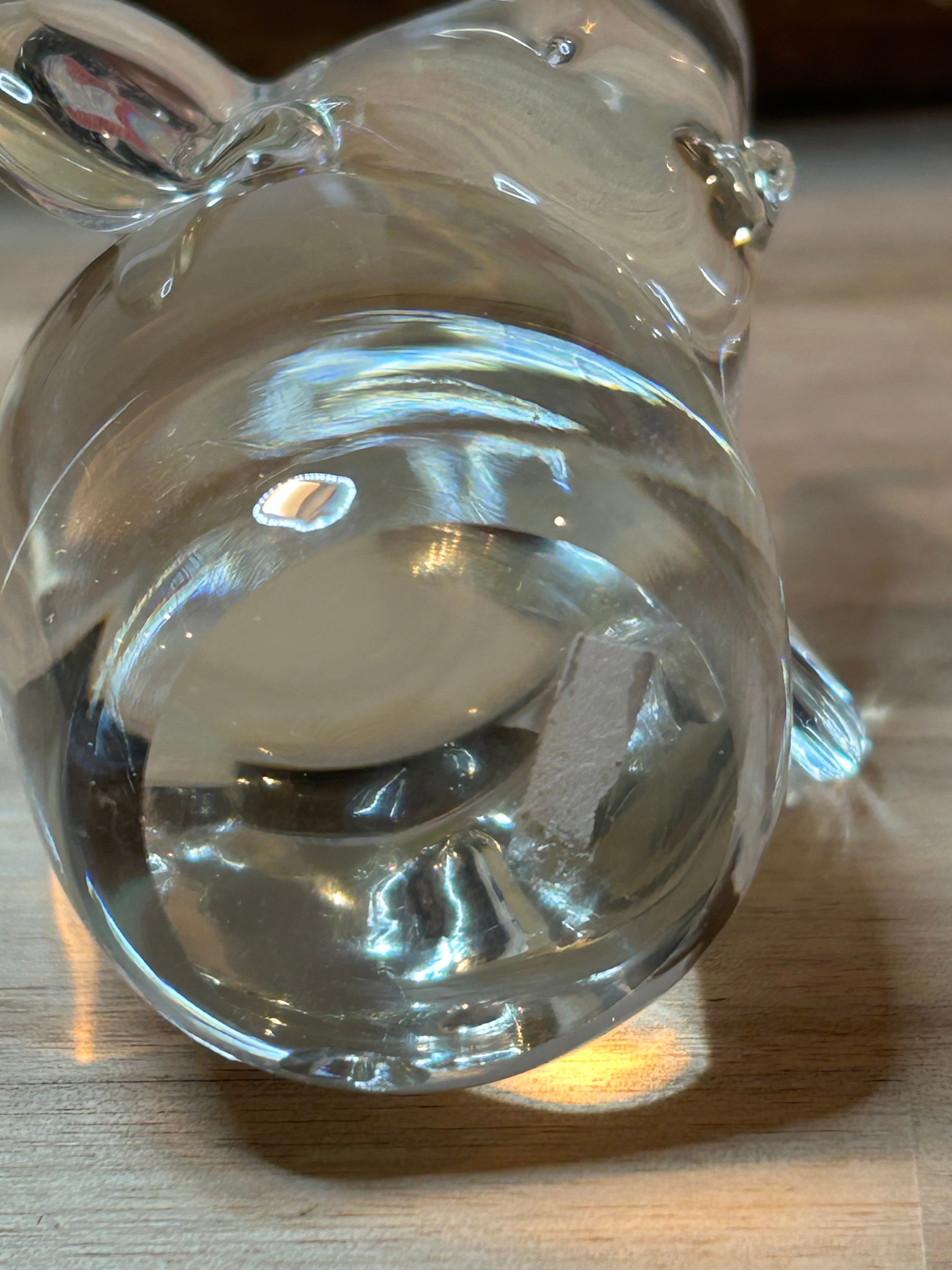 Glass Elephant, Hand Blown Vintage Heavy