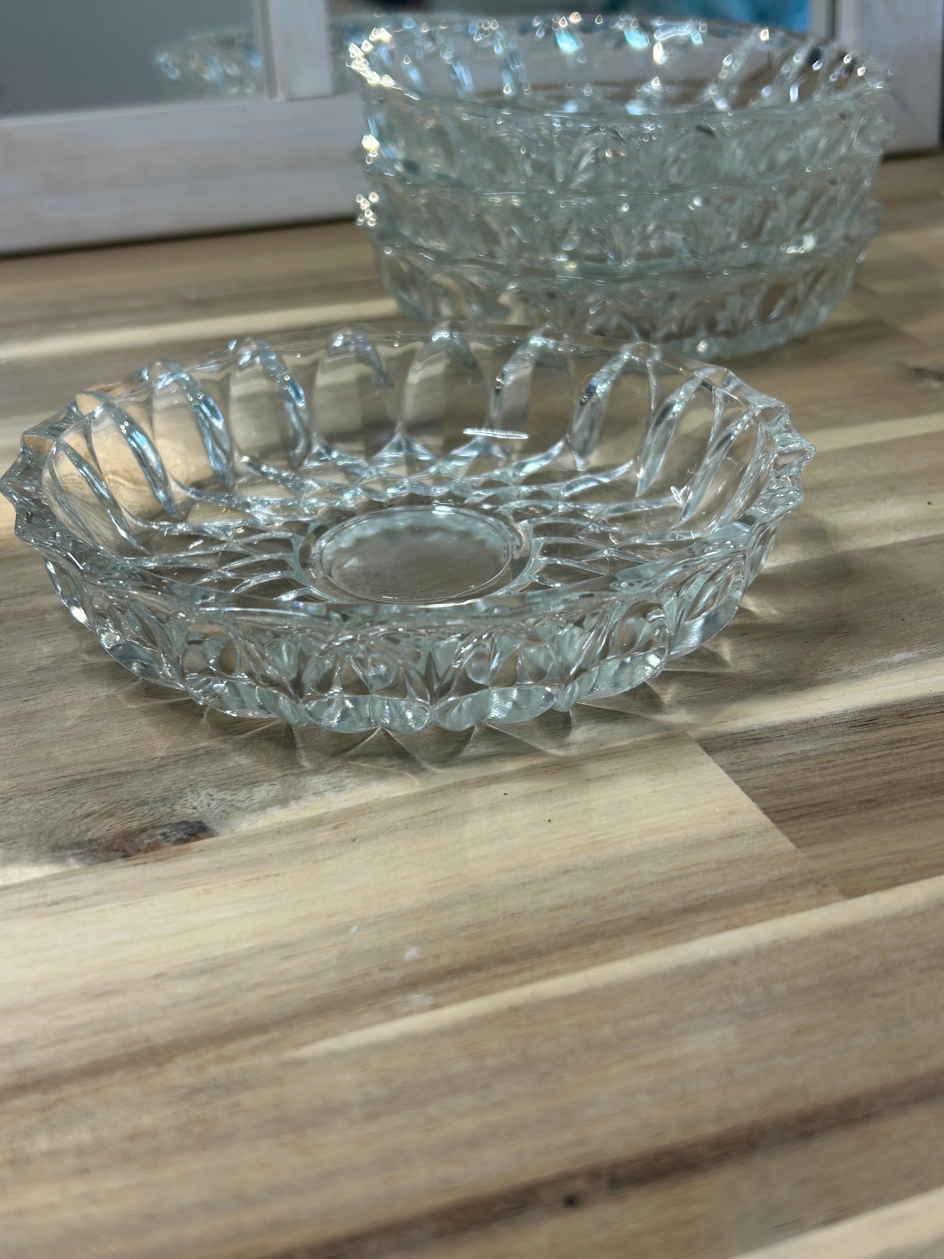 Pressed Glass Bowls - Vintage Set of 4