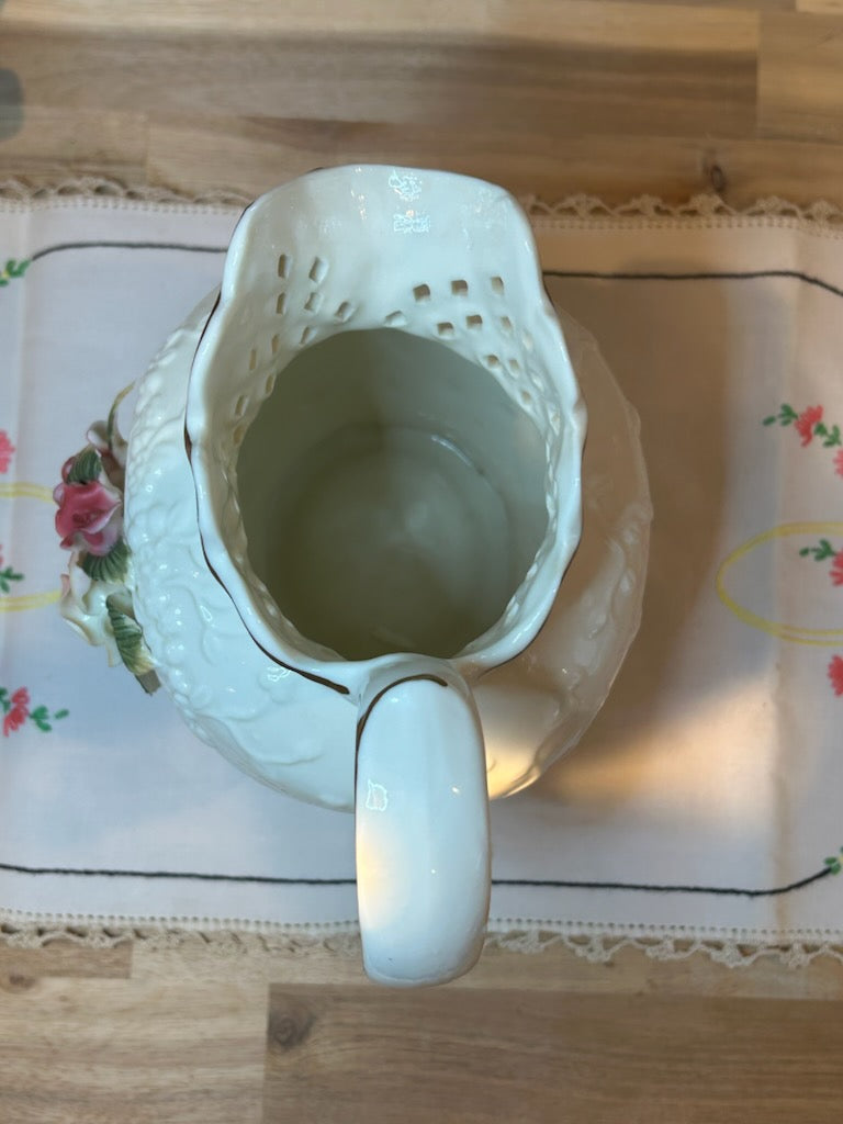 Floral Porcelain Pitcher