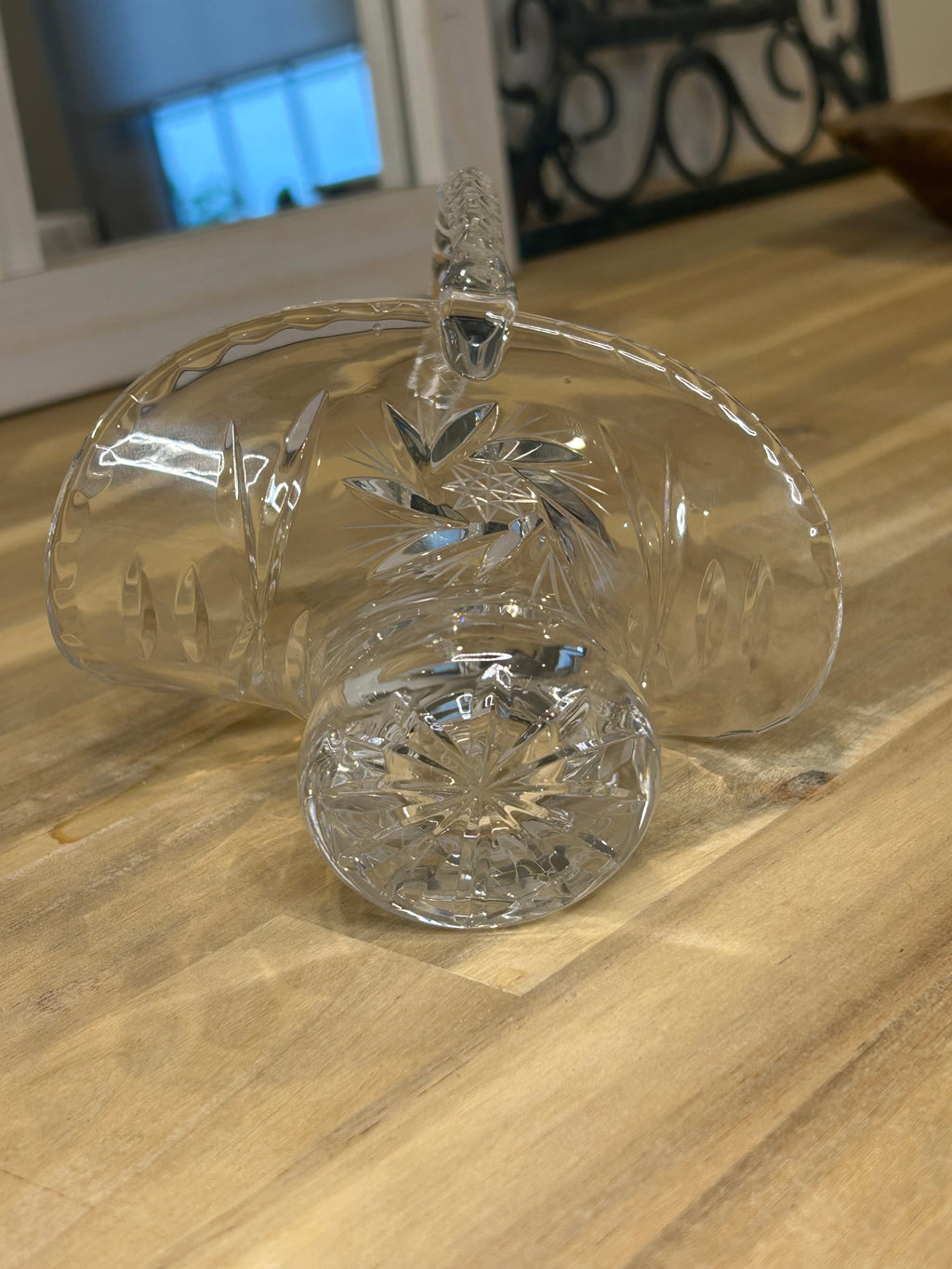 Bohemian (Czech) Cut Crystal Basket - Mid-Century