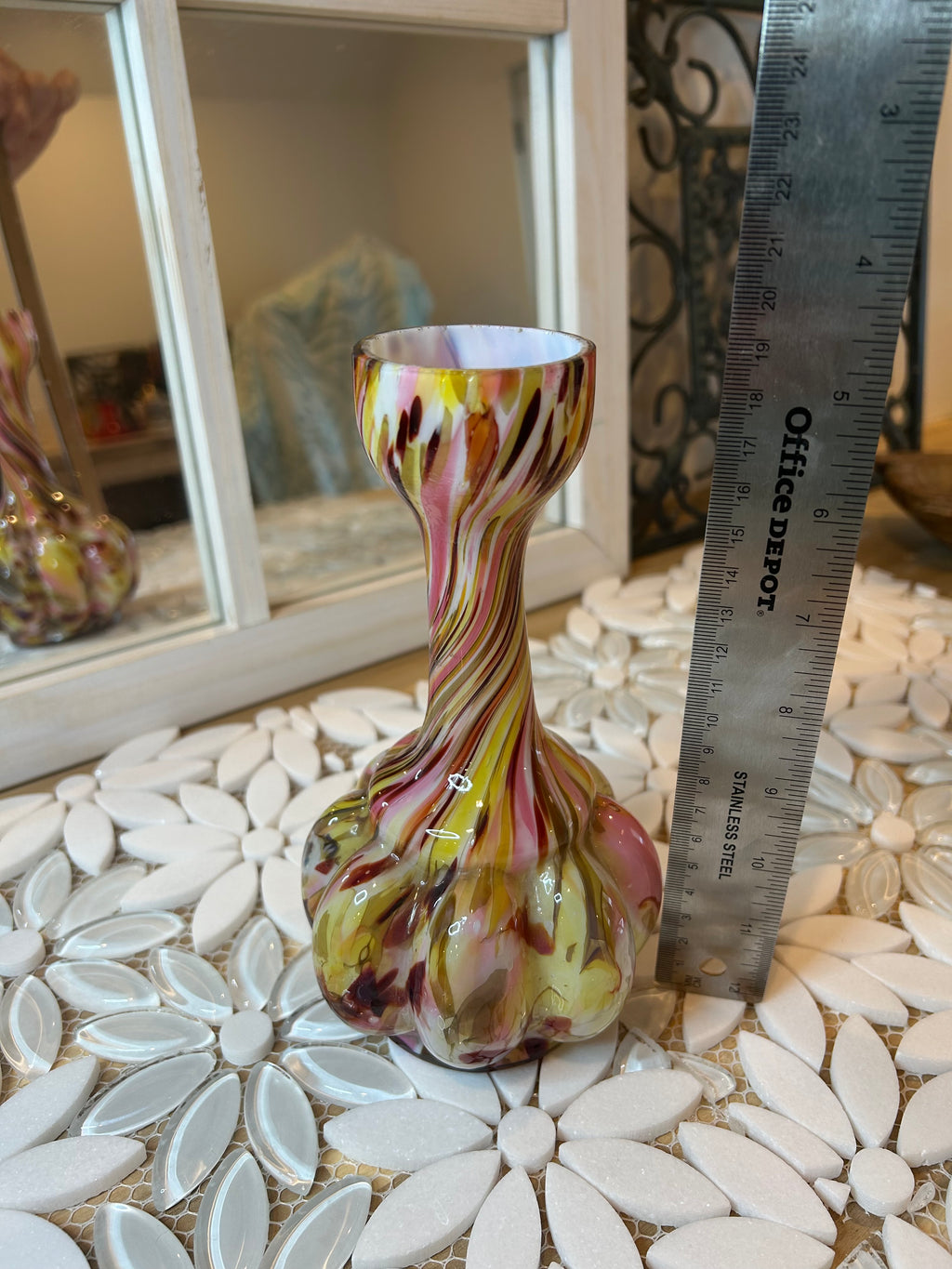 Vintage Legras End Of Day Glass Vase Swirled