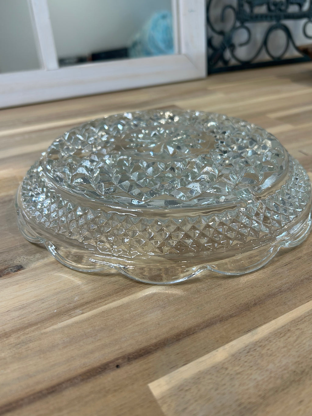 Anchor Hocking Wexford Pattern Clear Glass Divided Serving Dish