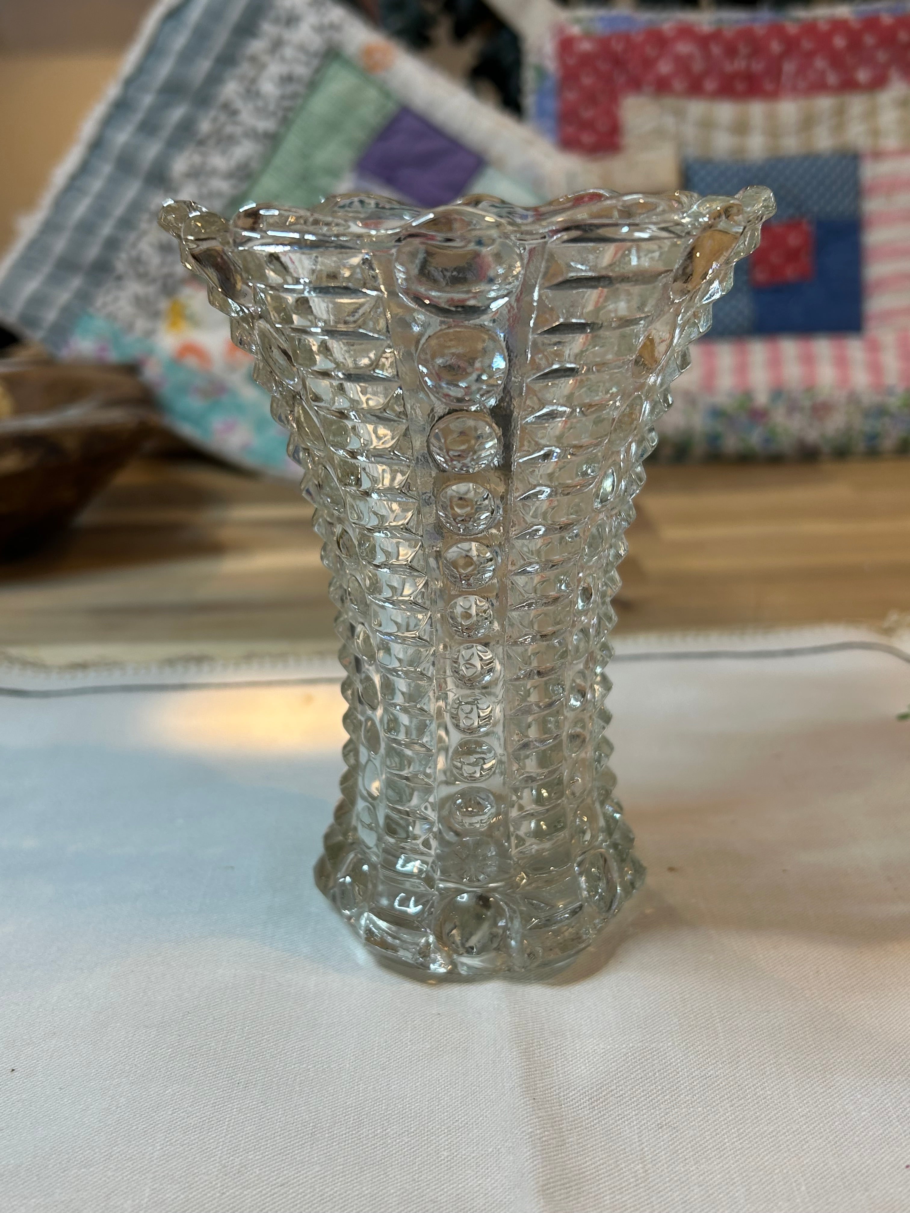 Indiana Glass Vase - Mayflower Pattern Vintage