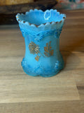 Northwood Blue Opalescent Milk Glass Toothpick Holder
