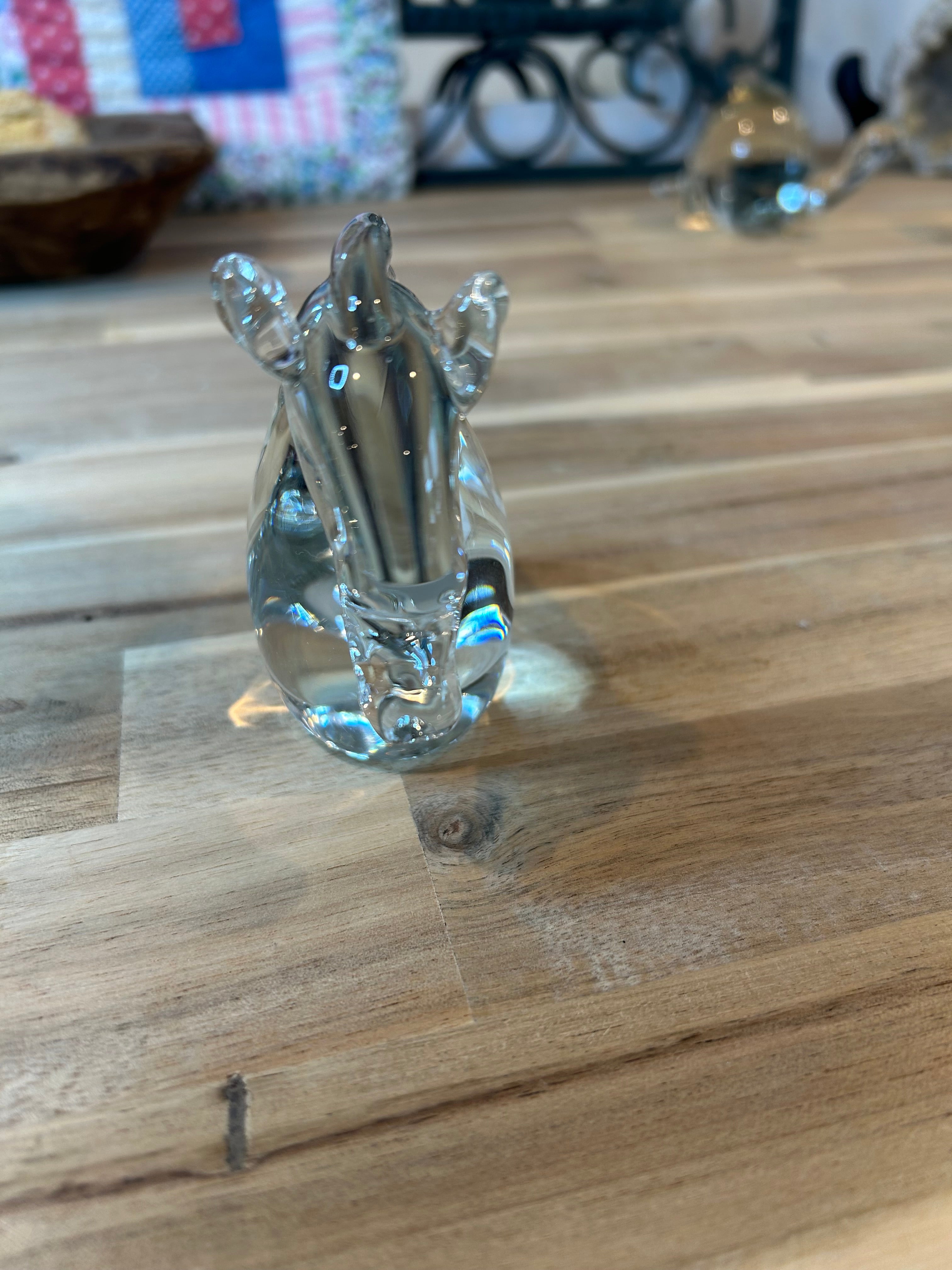 Glass Horse, Hand Blown Vintage Heavy