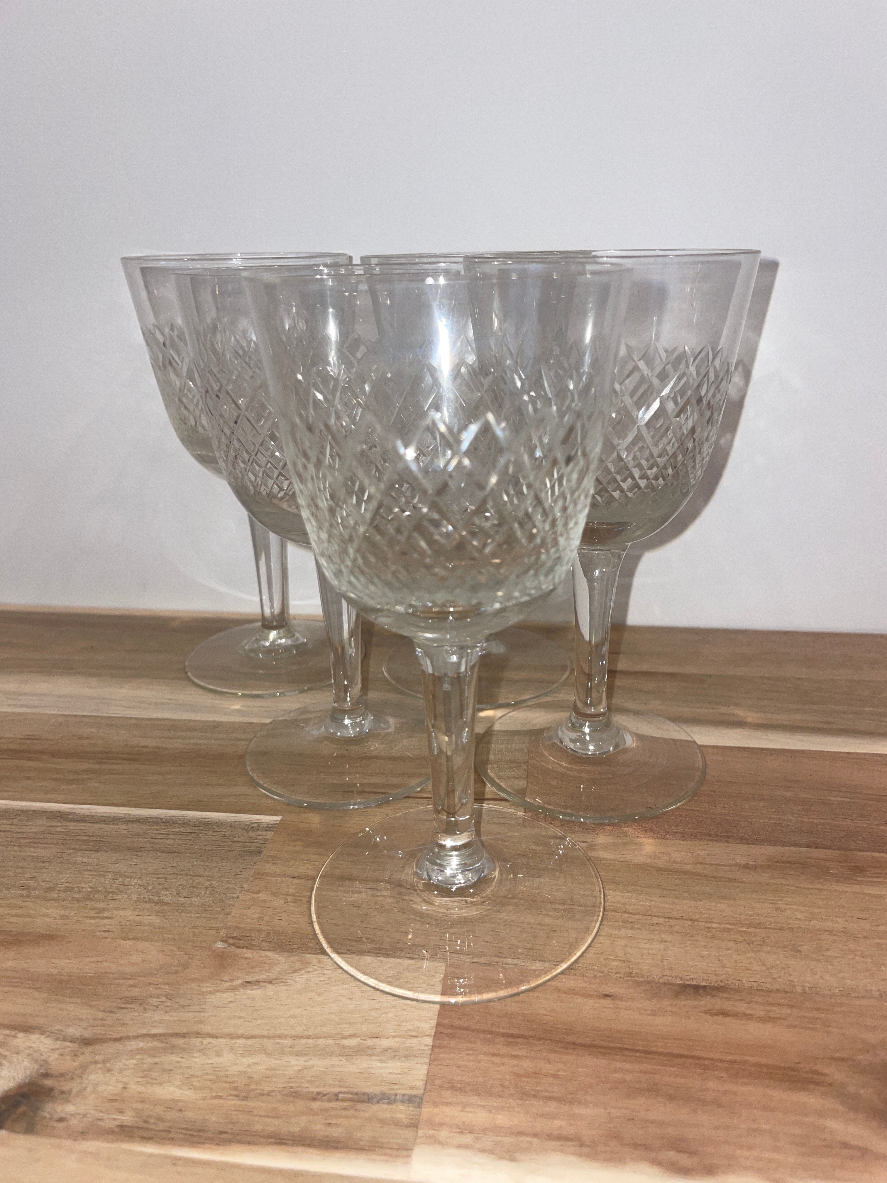 Set of 5 Vintage Crystal Glass Set