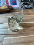 Glass Elephant, Hand Blown Vintage Heavy