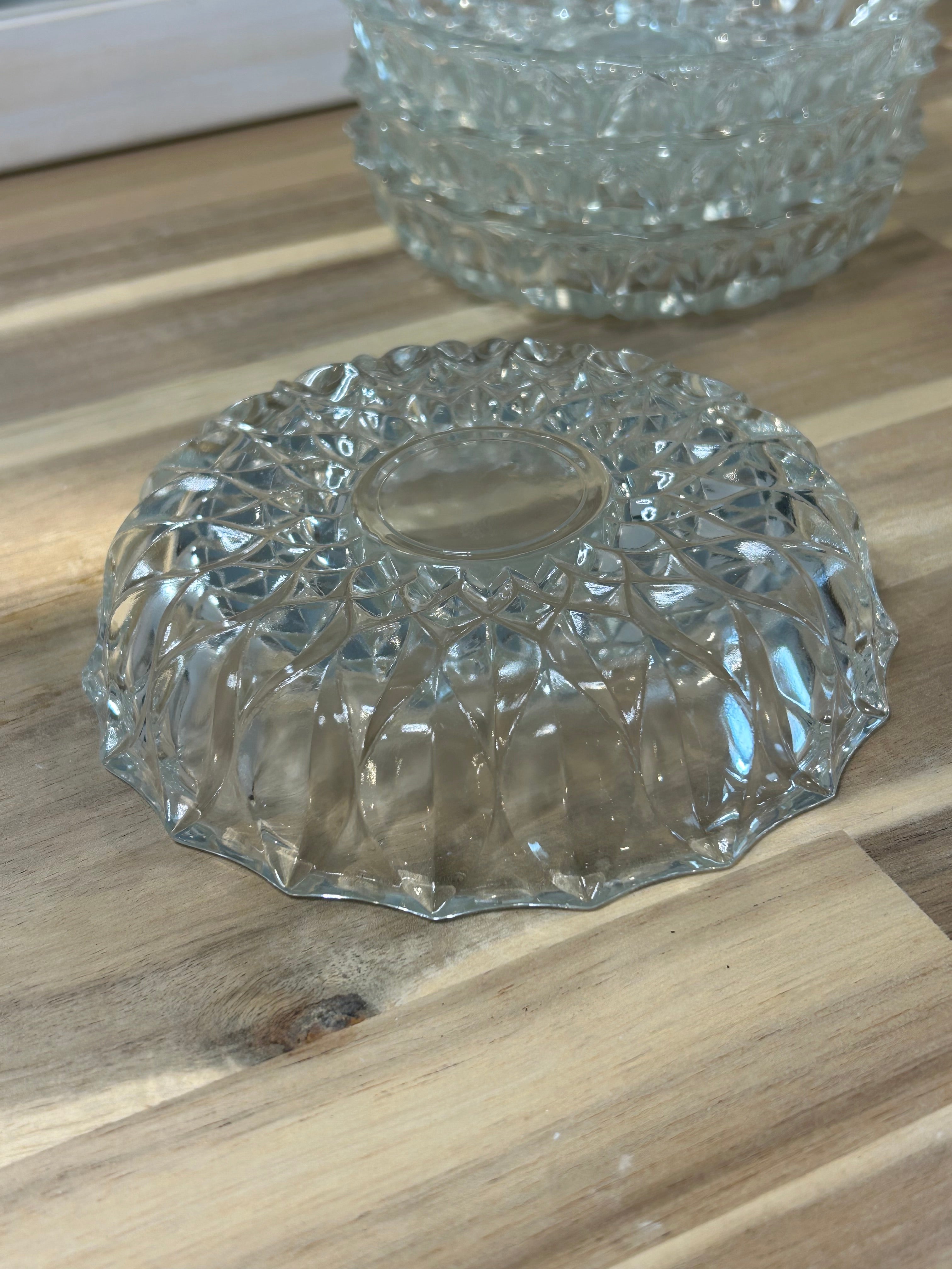Pressed Glass Bowls - Vintage Set of 4