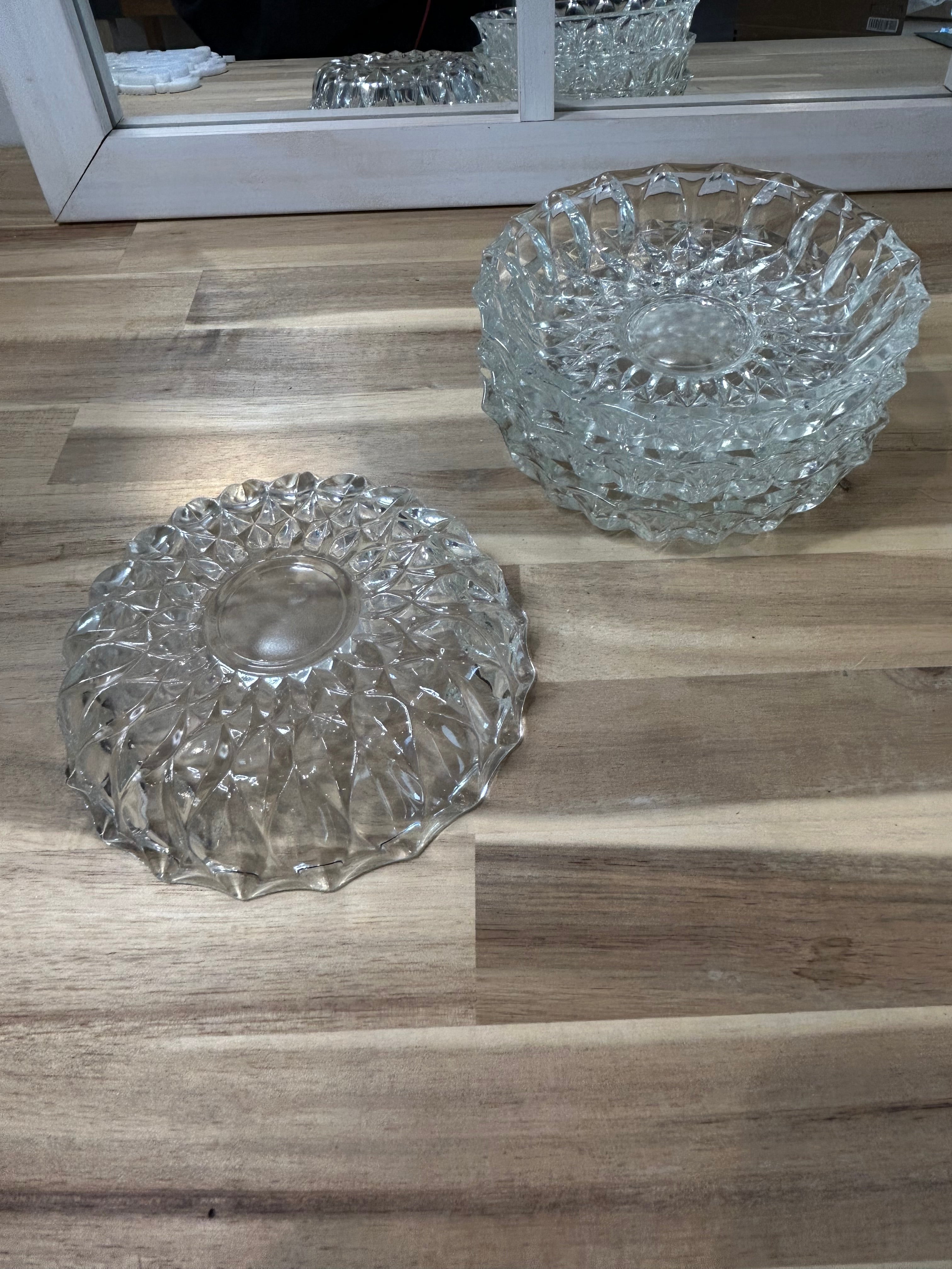 Pressed Glass Bowls - Vintage Set of 4