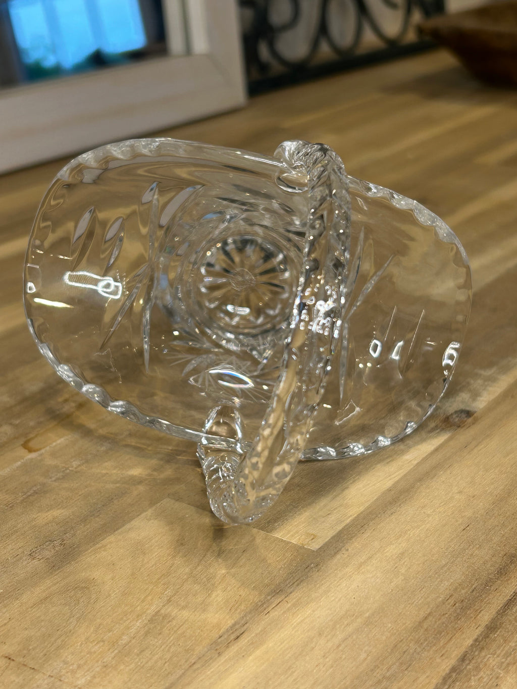 Bohemian (Czech) Cut Crystal Basket - Mid-Century