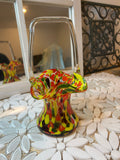 Frank Welz Art Glass Vase with Handle