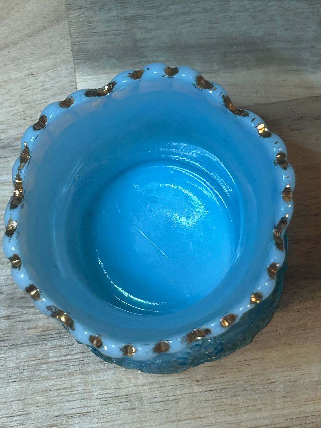 Northwood Blue Opalescent Milk Glass Toothpick Holder