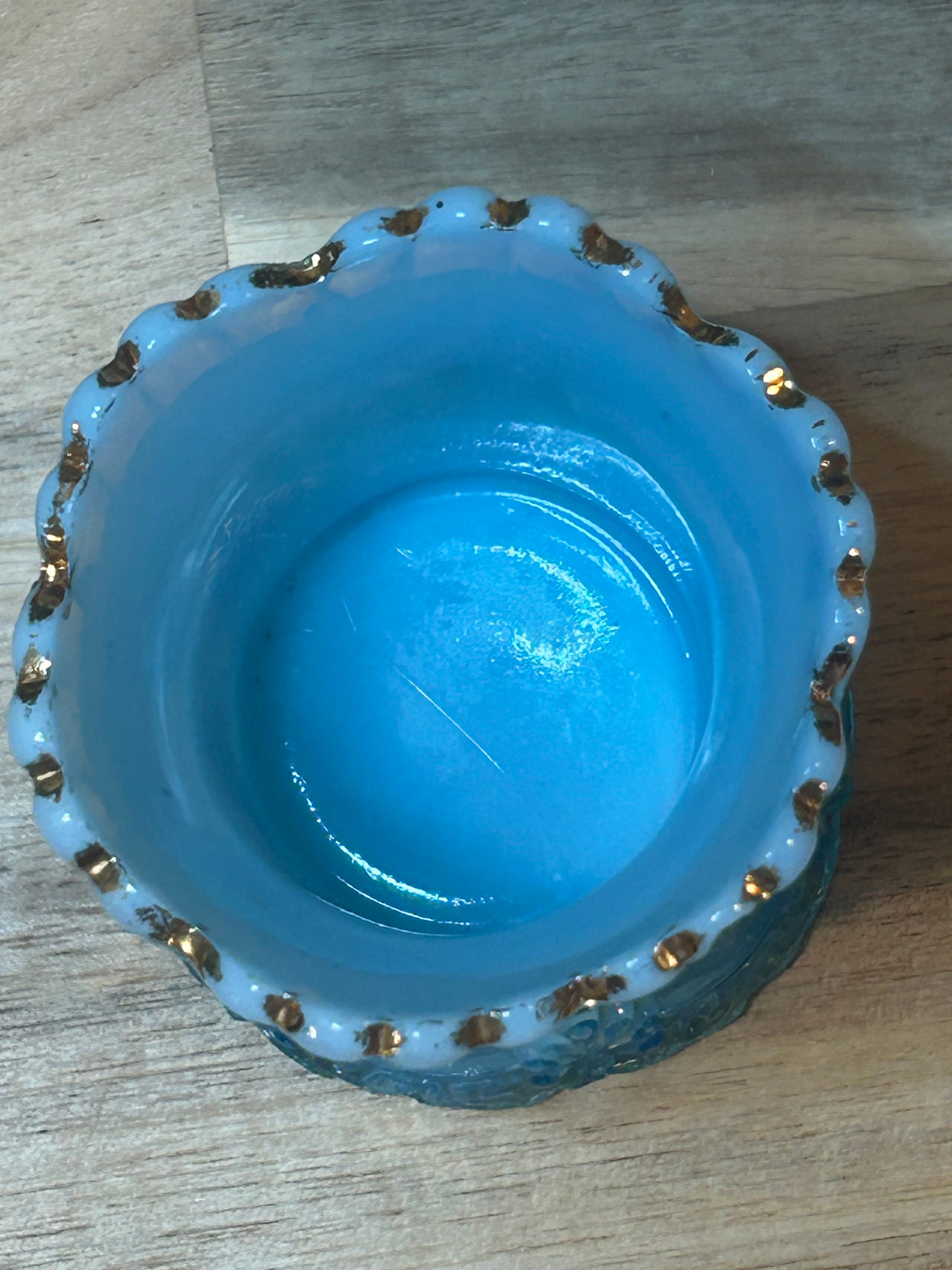 Northwood Blue Opalescent Milk Glass Toothpick Holder