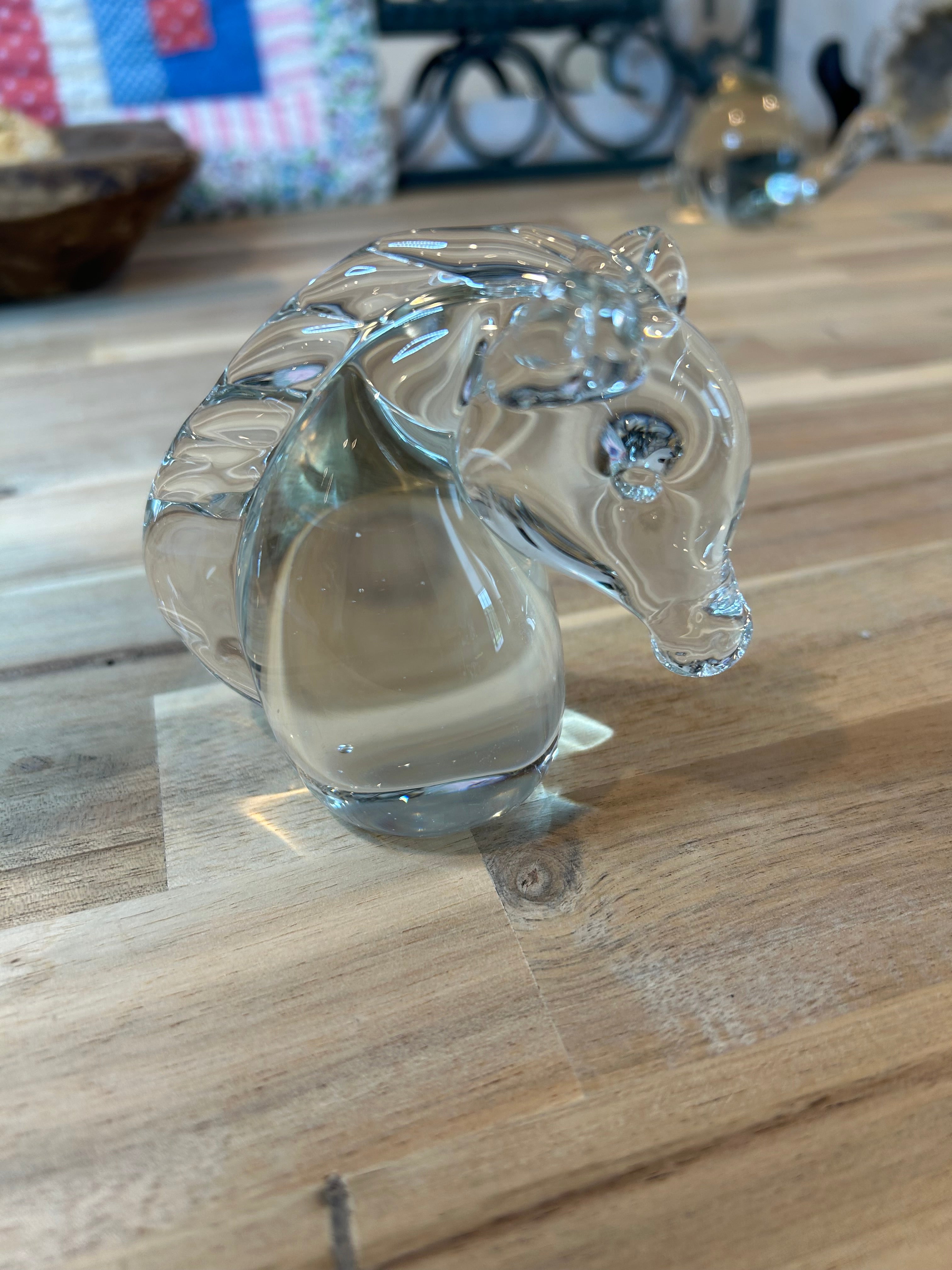 Glass Horse, Hand Blown Vintage Heavy