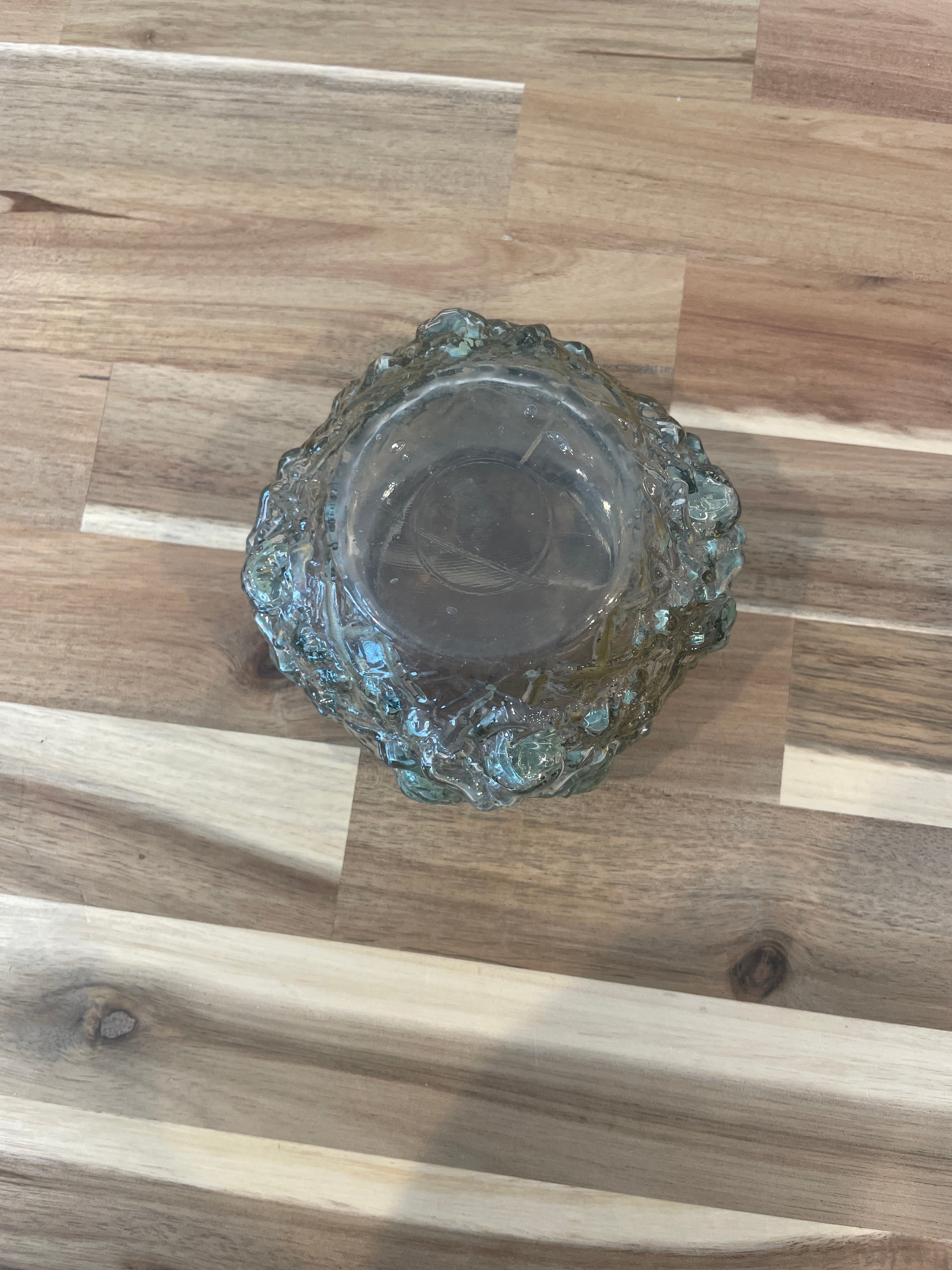 Vintage Victorian Gilt Rose Trinket Vanity Powder Puff Box Goofus Glass