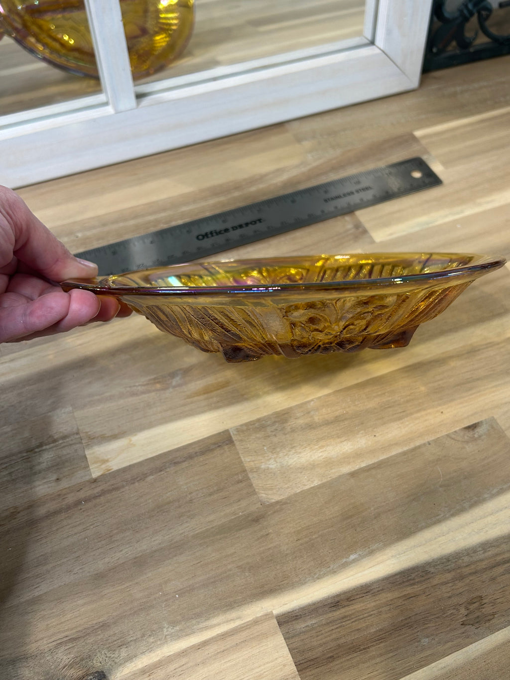Vintage Indiana Glass Marigold Carnival Glass Divided Serving Dish
