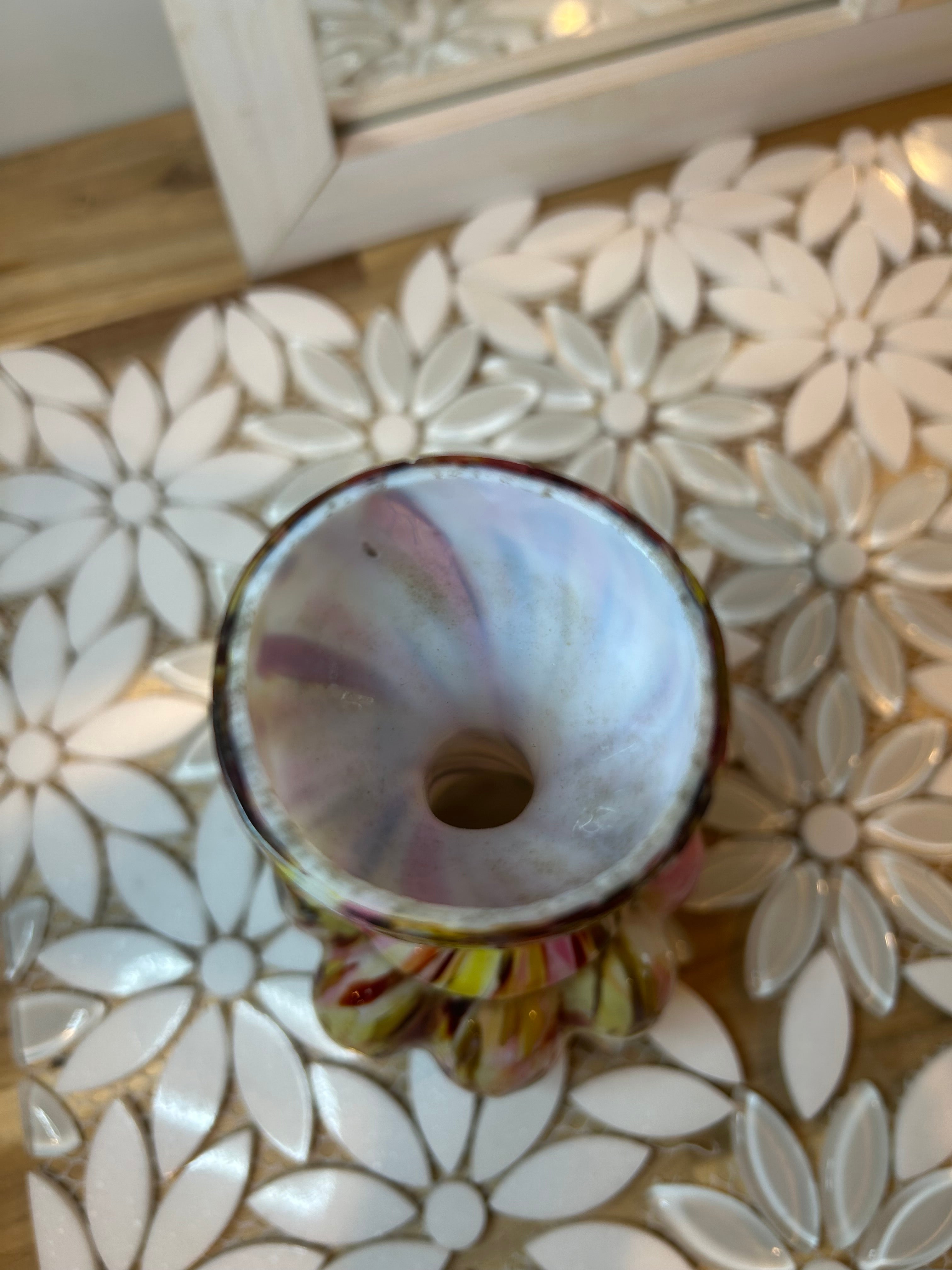 Vintage Legras End Of Day Glass Vase Swirled