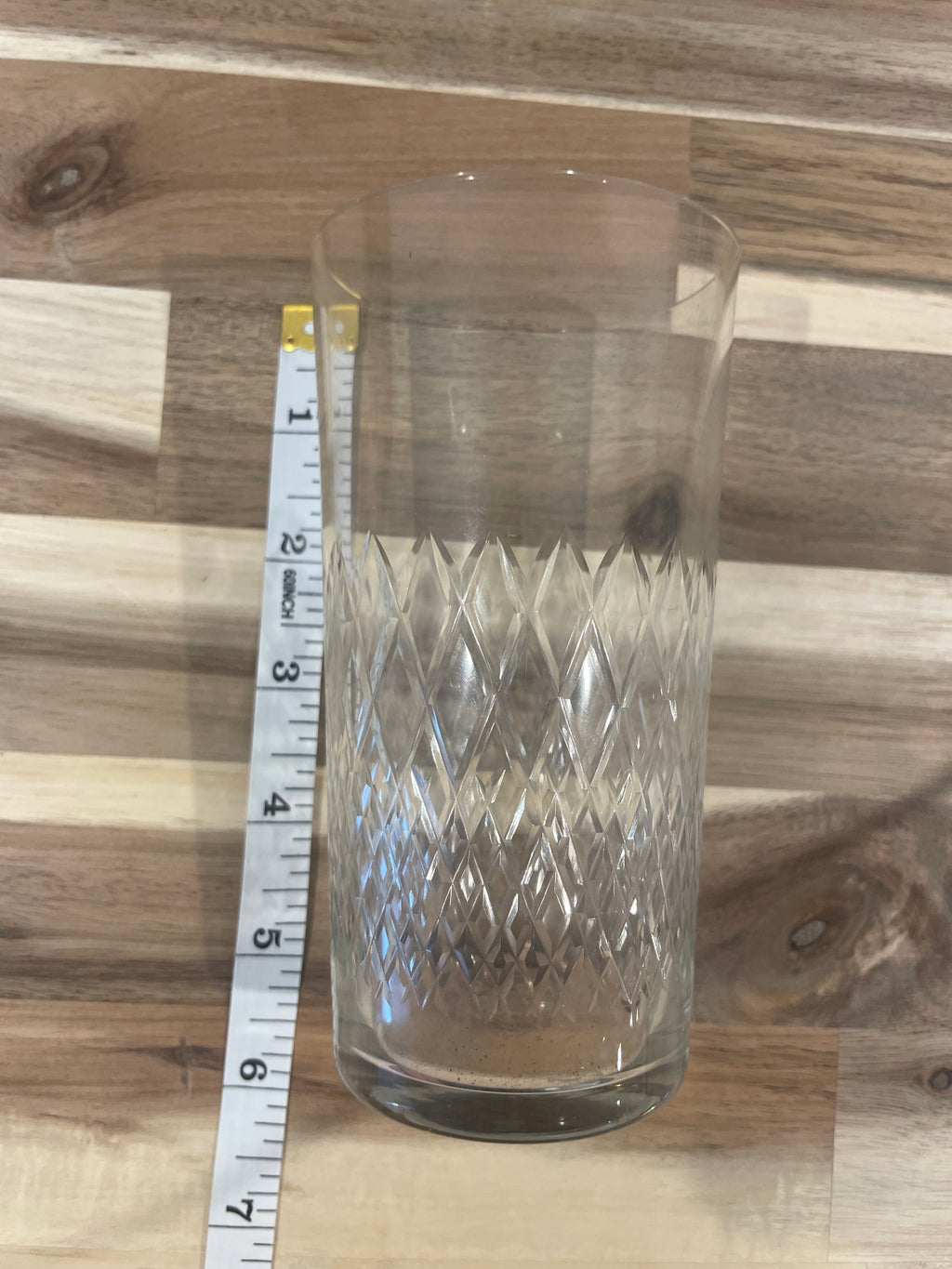 Set of 4 Vintage Crystal Glasses Criss Cross Pattern