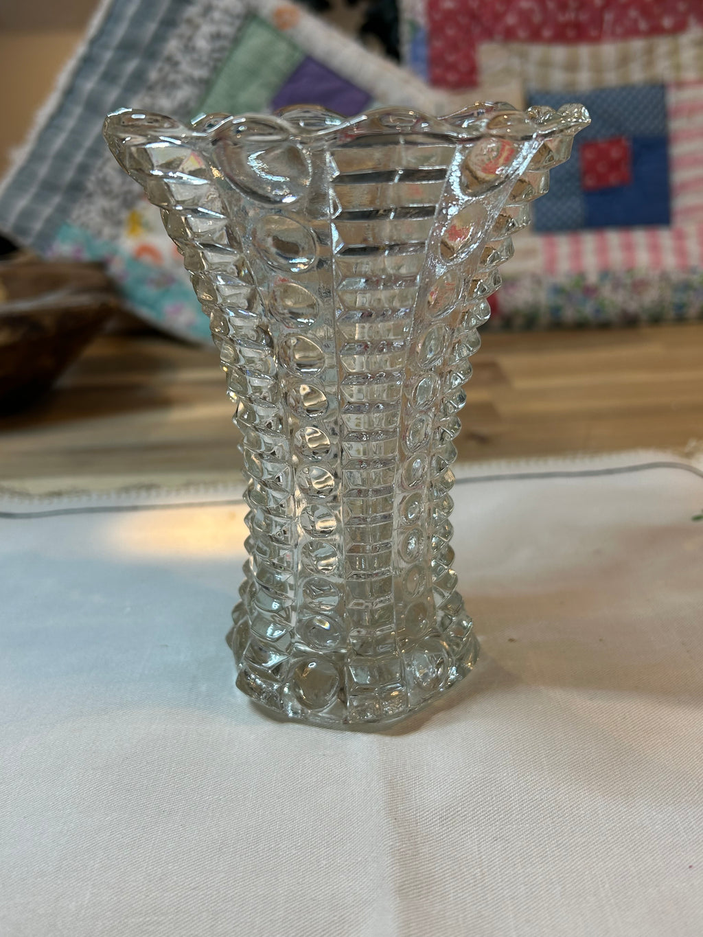 Indiana Glass Vase - Mayflower Pattern Vintage