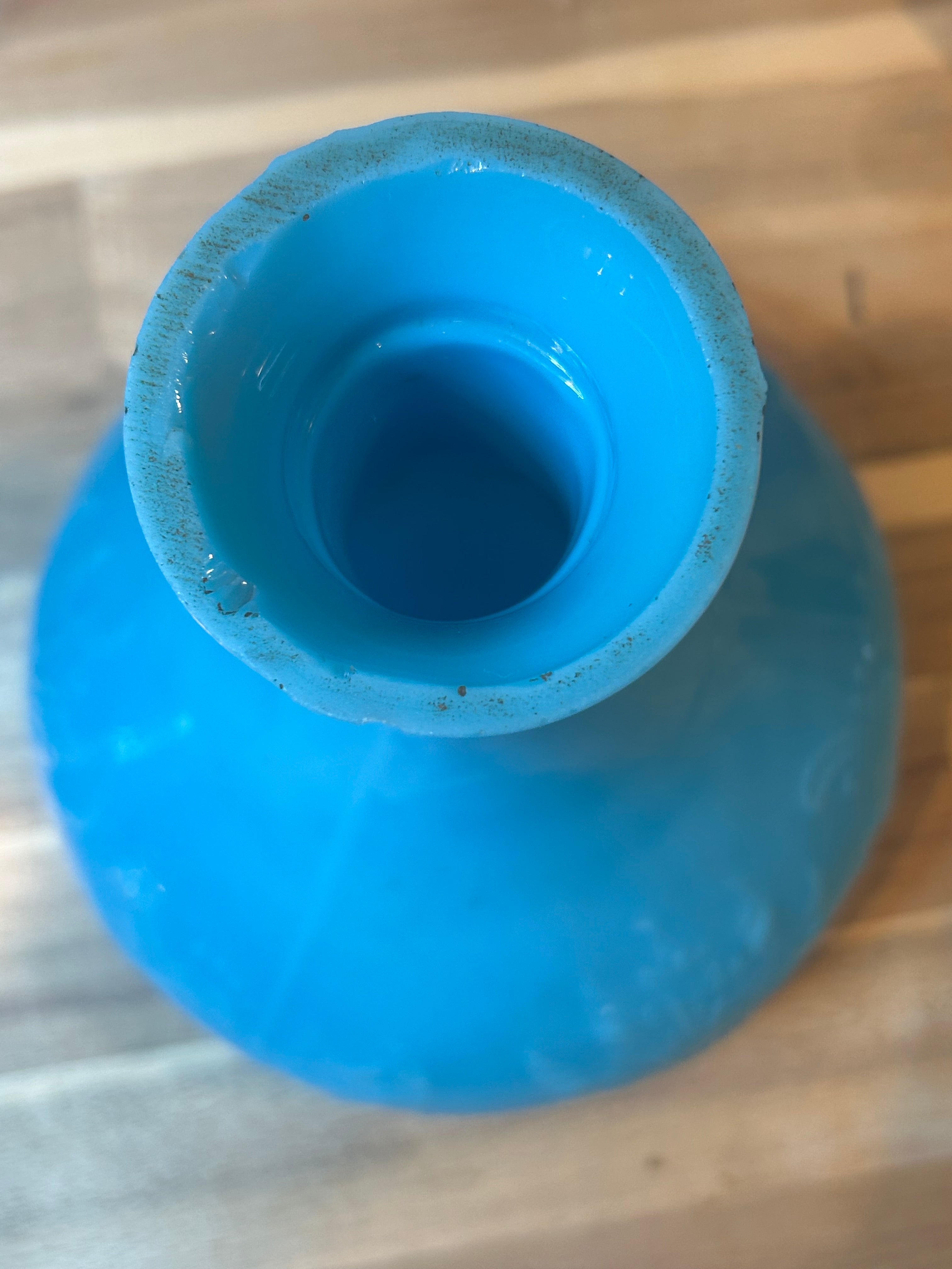 Blue Opaline Glass Decanters - Pair