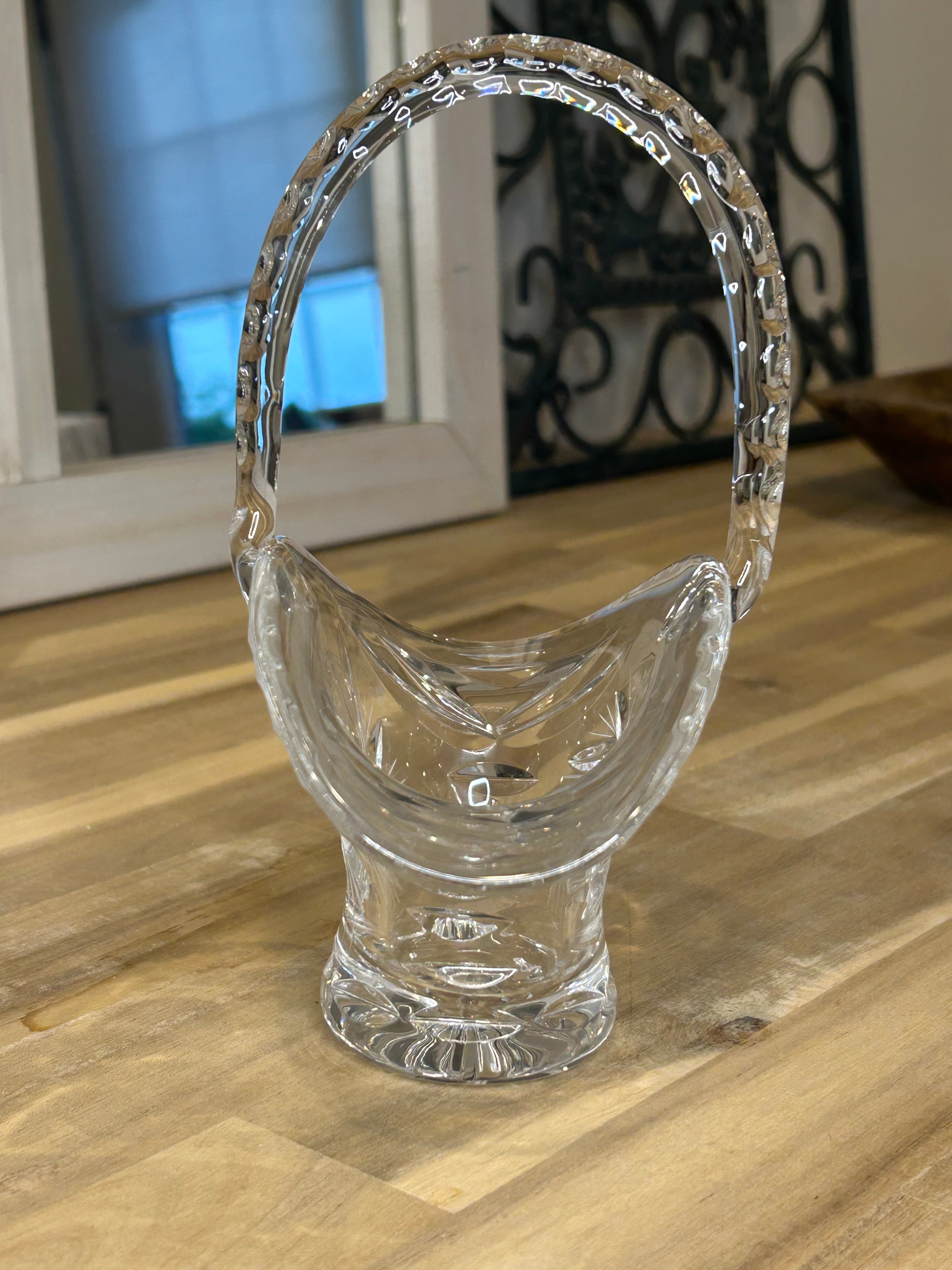 Bohemian (Czech) Cut Crystal Basket - Mid-Century