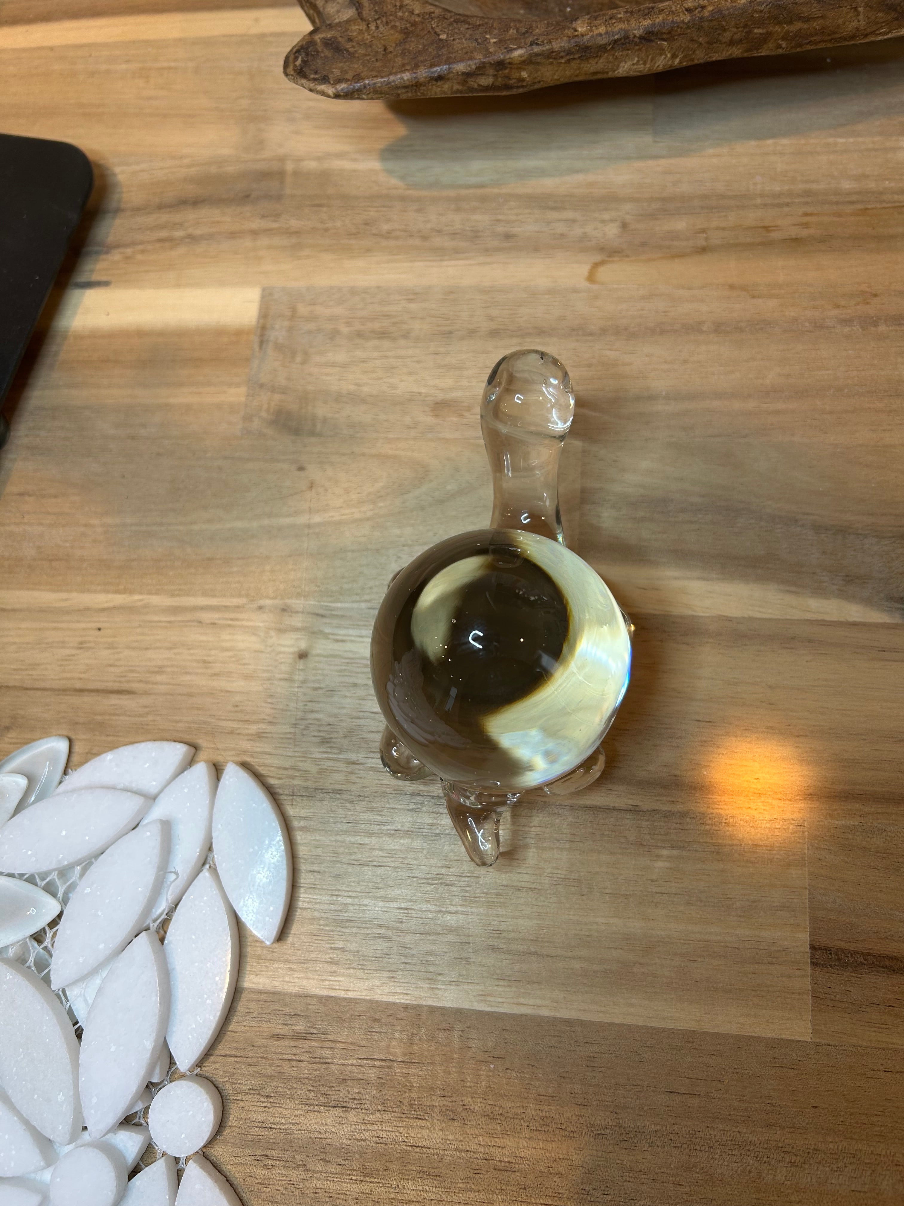 Glass Turtle, Hand Blown Vintage Heavy