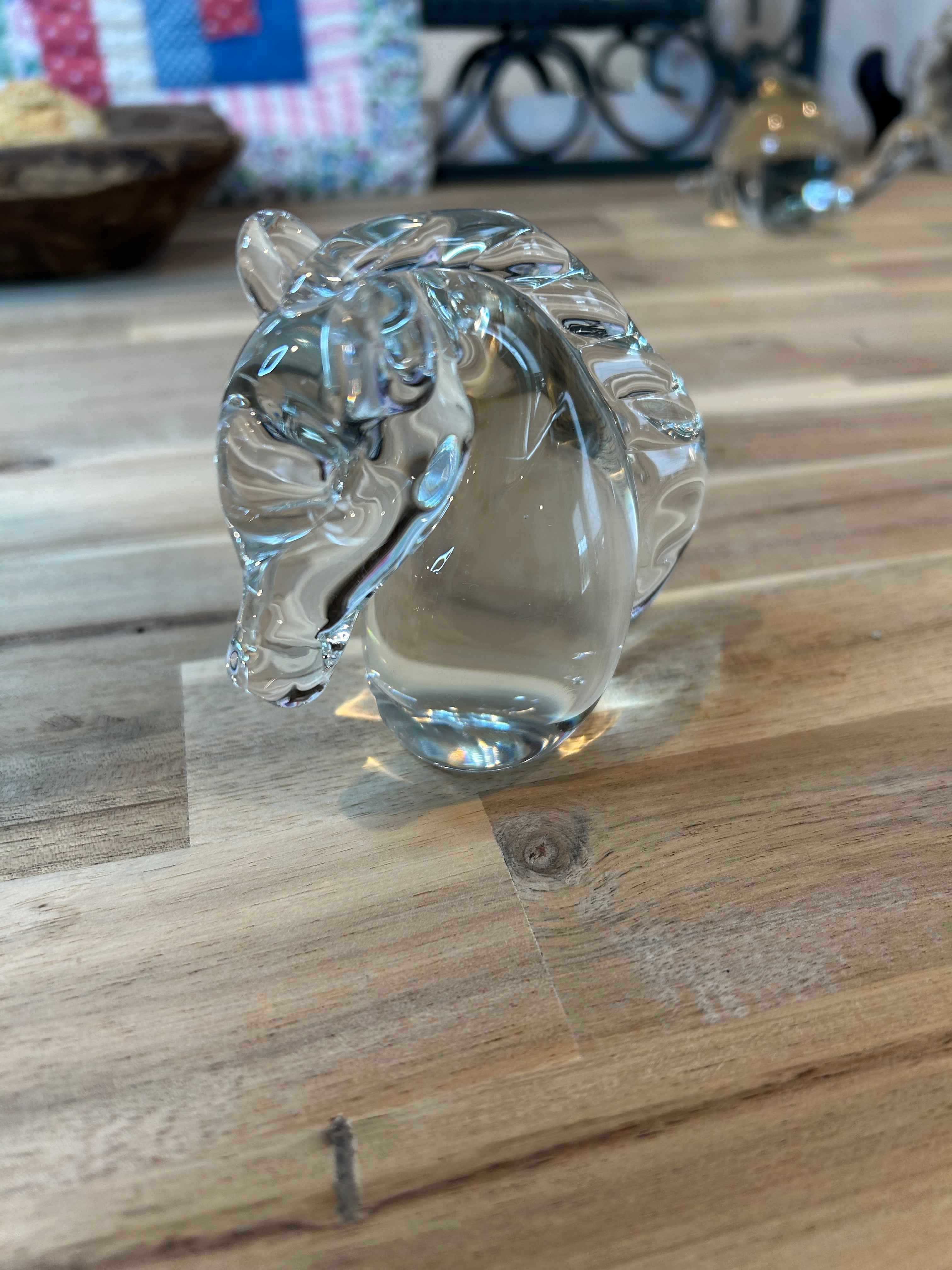Glass Horse, Hand Blown Vintage Heavy