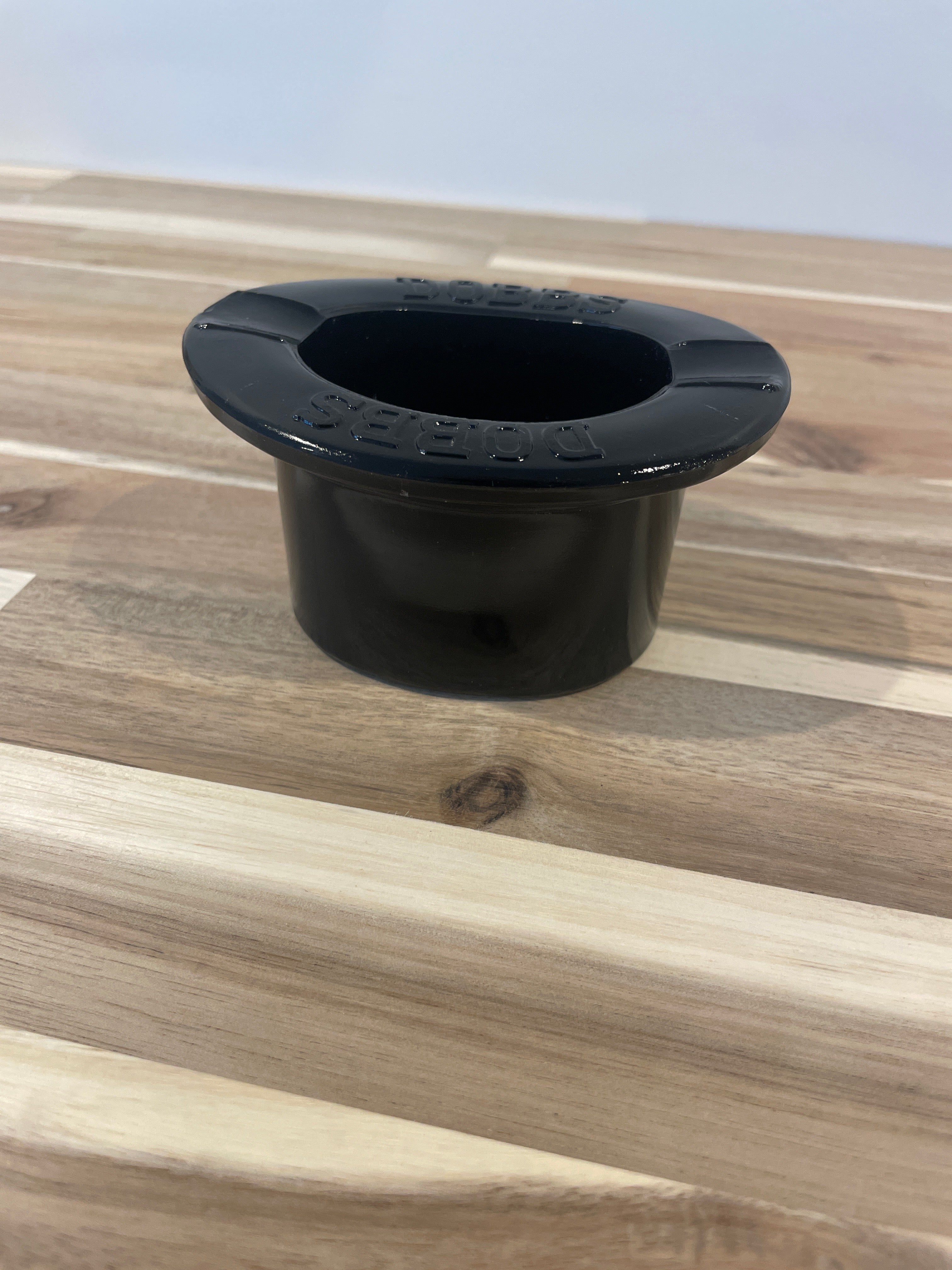 1930's Dobbs Hat Black Glass Advertising Ashtray Antique