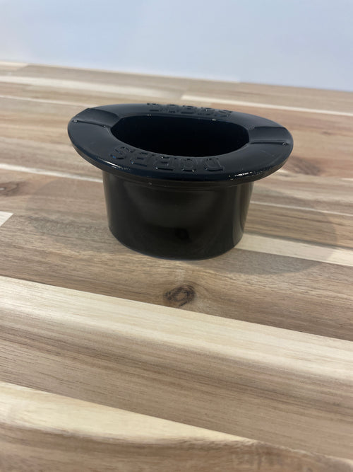 1930's Dobbs Hat Black Glass Advertising Ashtray Antique