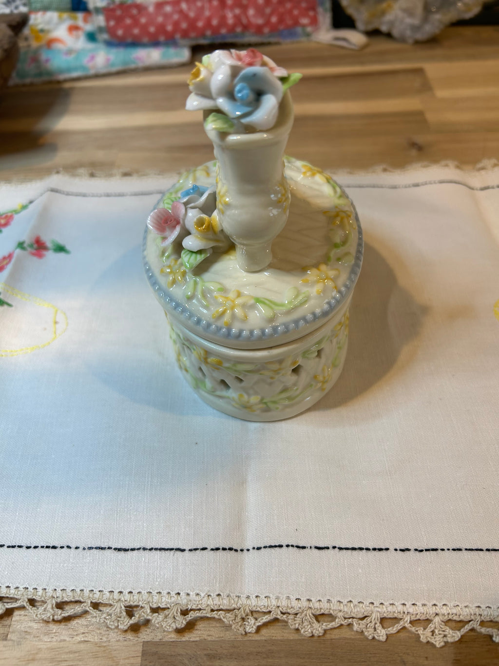 Floral Shoe Trinket Box