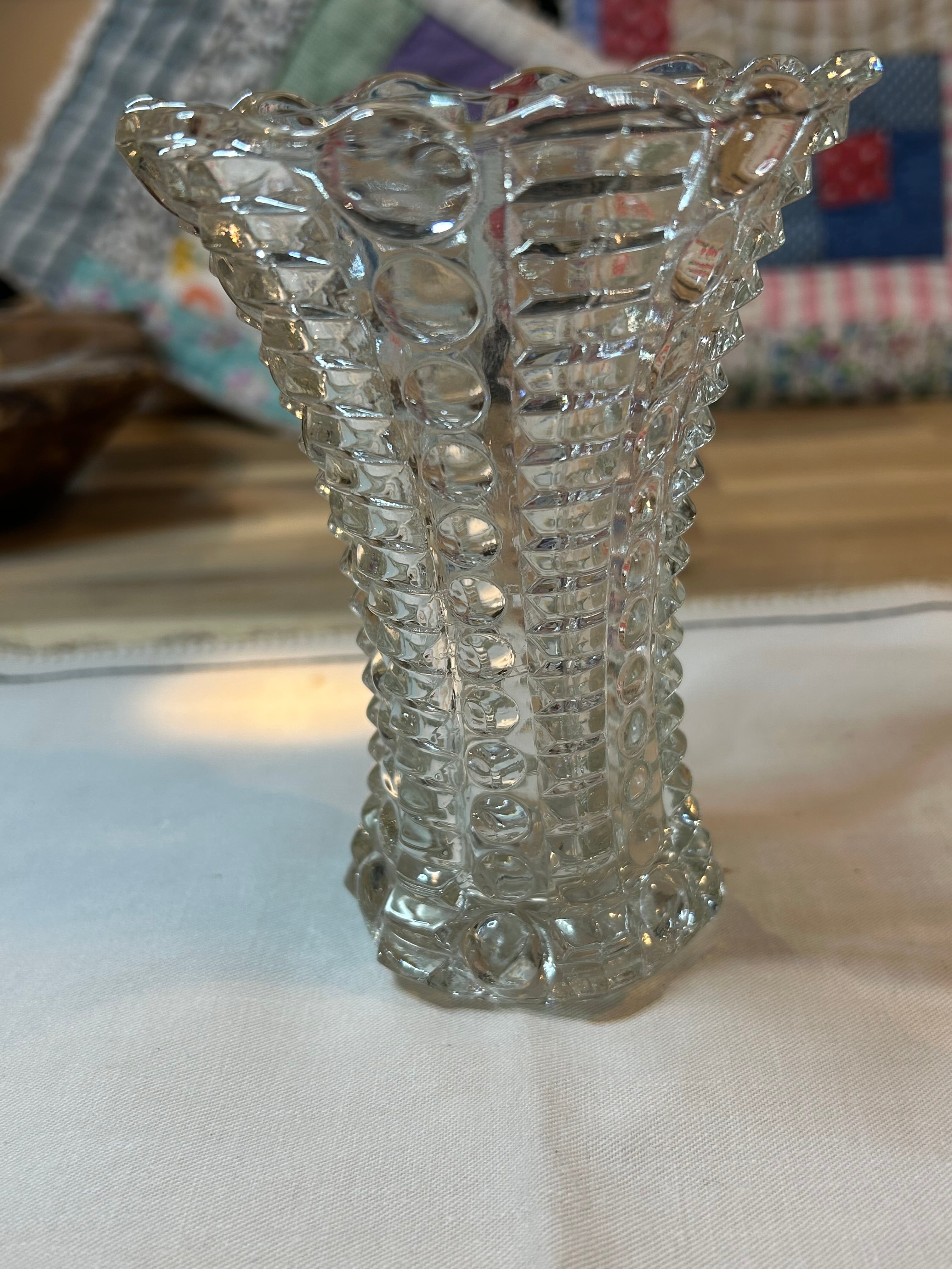 Indiana Glass Vase - Mayflower Pattern Vintage