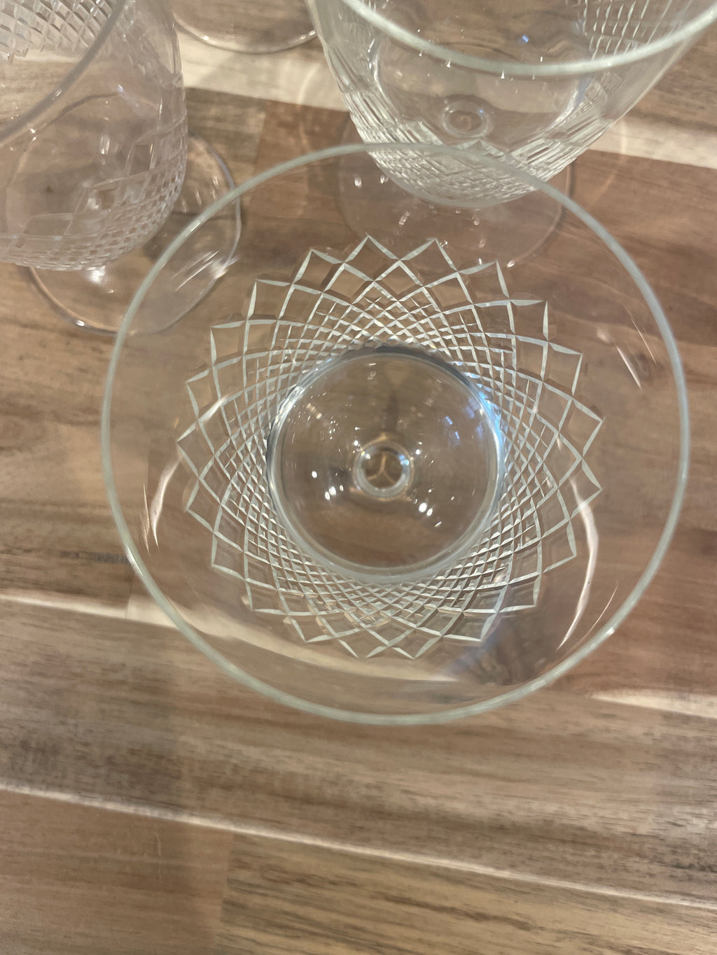 MCM Crystal Cris Cross Cut Glasses Set of 5