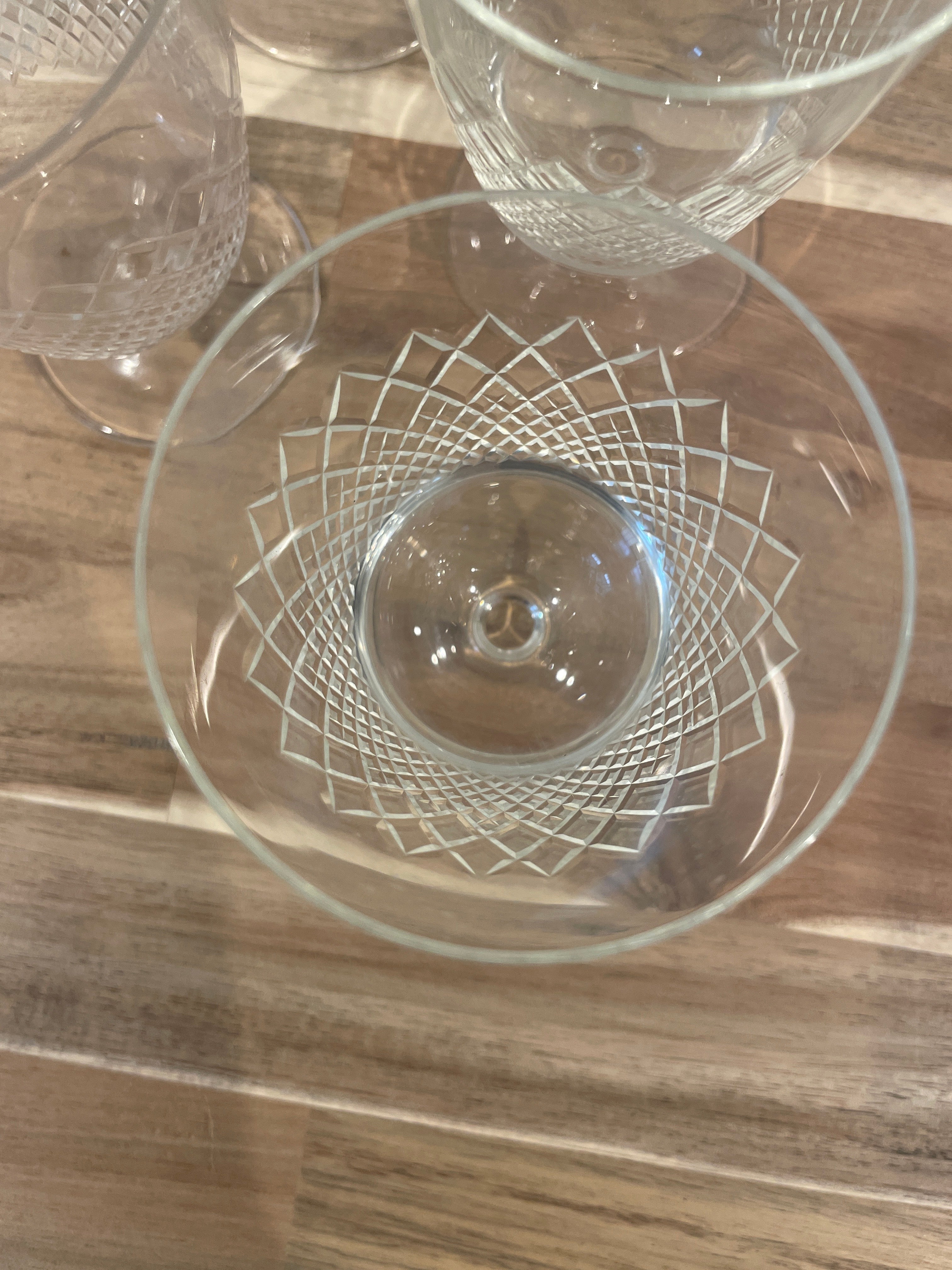 MCM Crystal Cris Cross Cut Glasses Set of 5