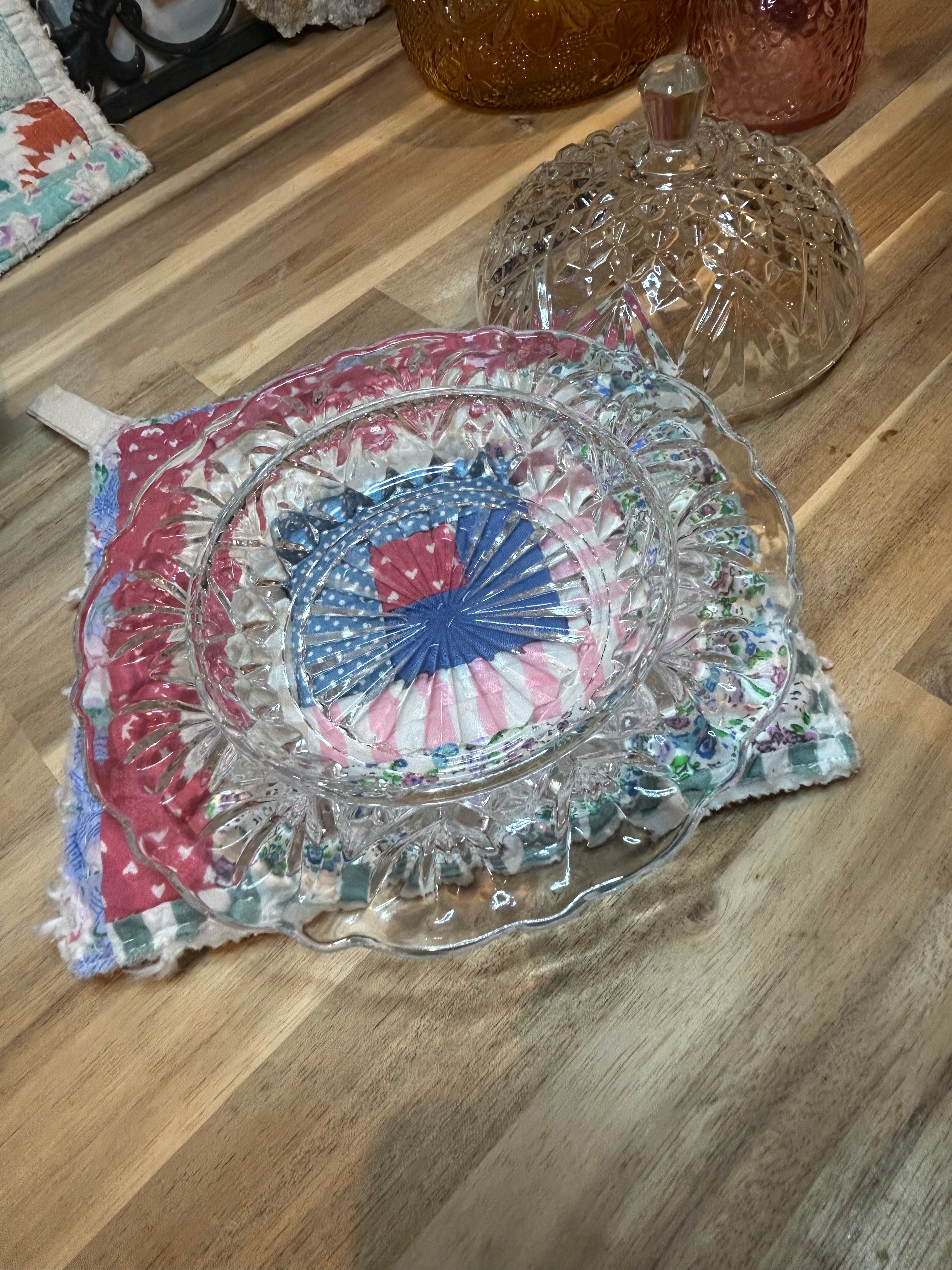Vintage Glass Butter Dish
