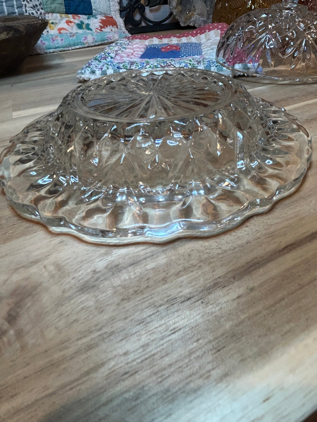 Vintage Glass Butter Dish