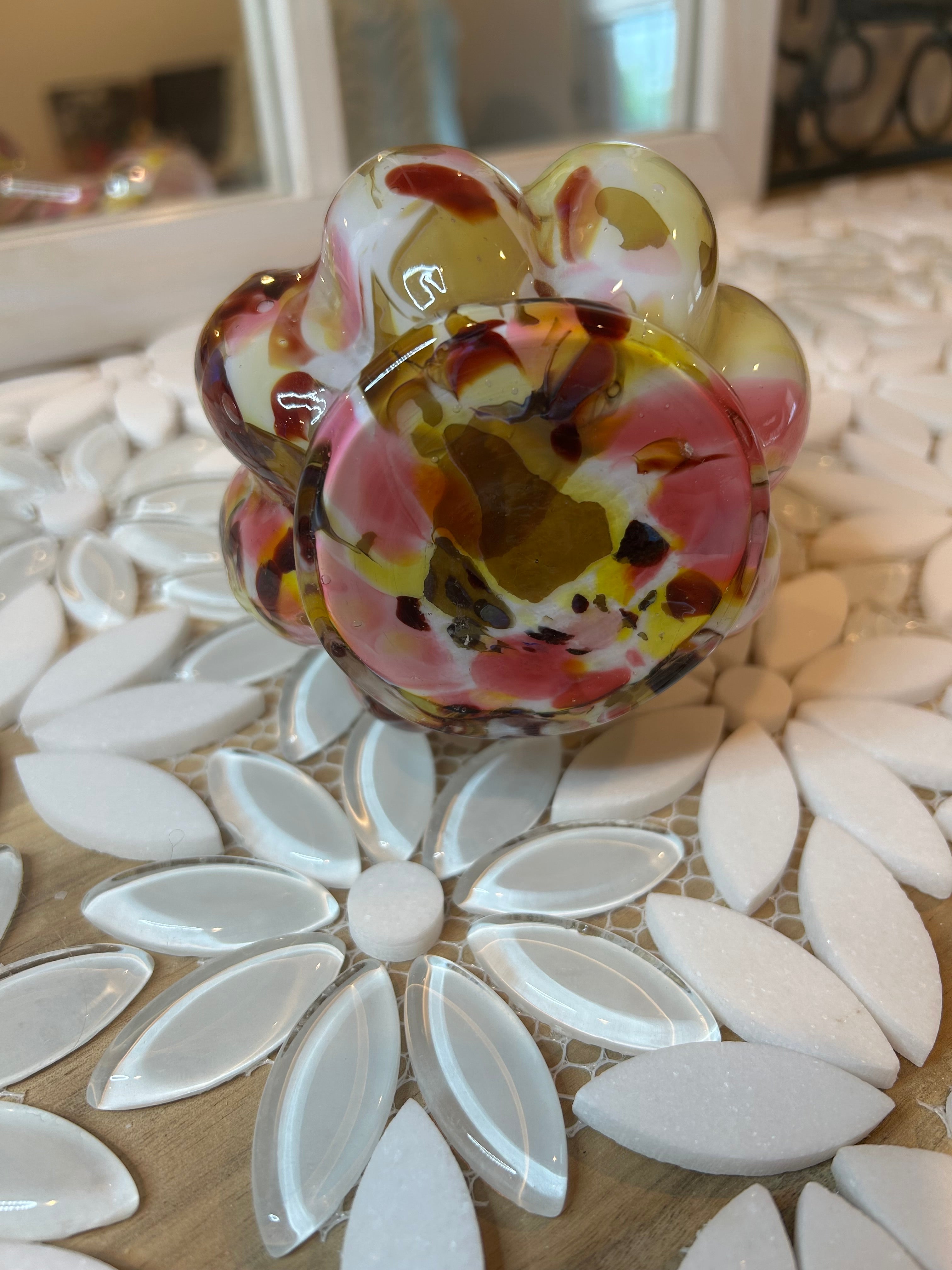 Vintage Legras End Of Day Glass Vase Swirled