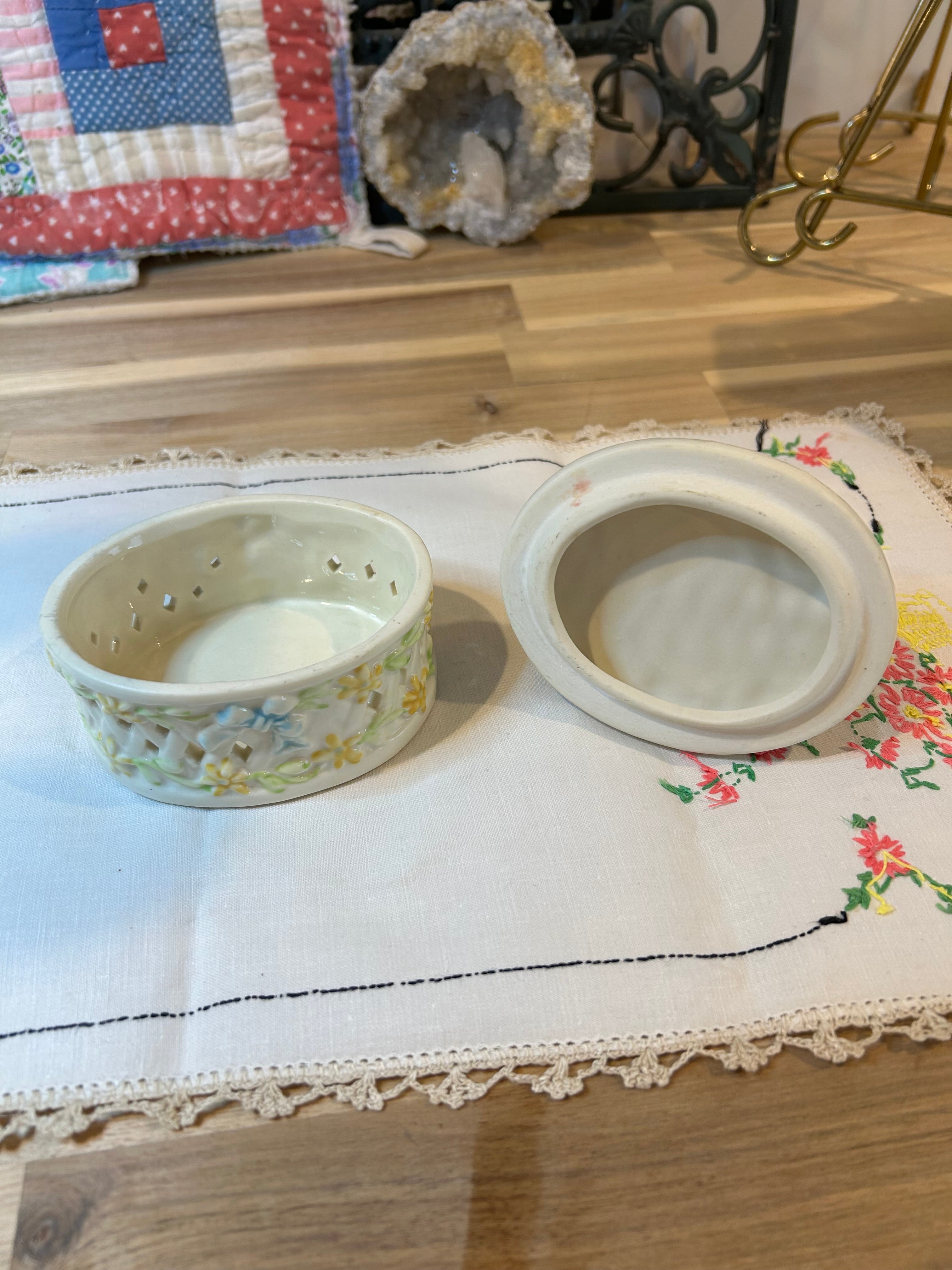 Floral Shoe Trinket Box