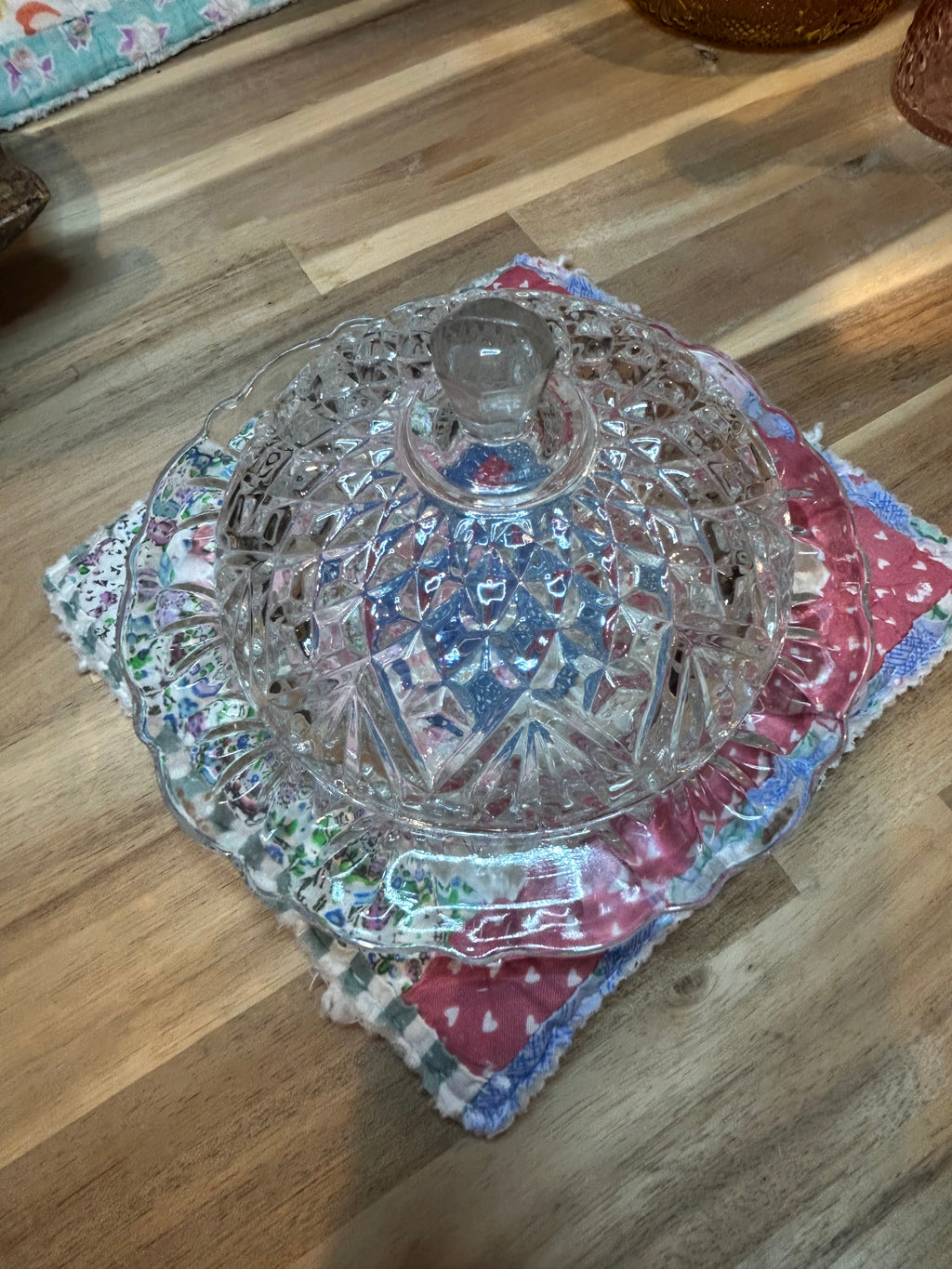Vintage Glass Butter Dish