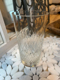 Set of 4 Vintage Crystal Glasses Criss Cross Pattern