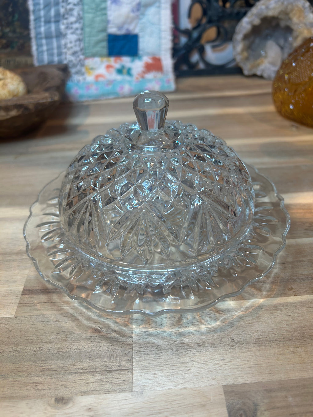 Vintage Glass Butter Dish
