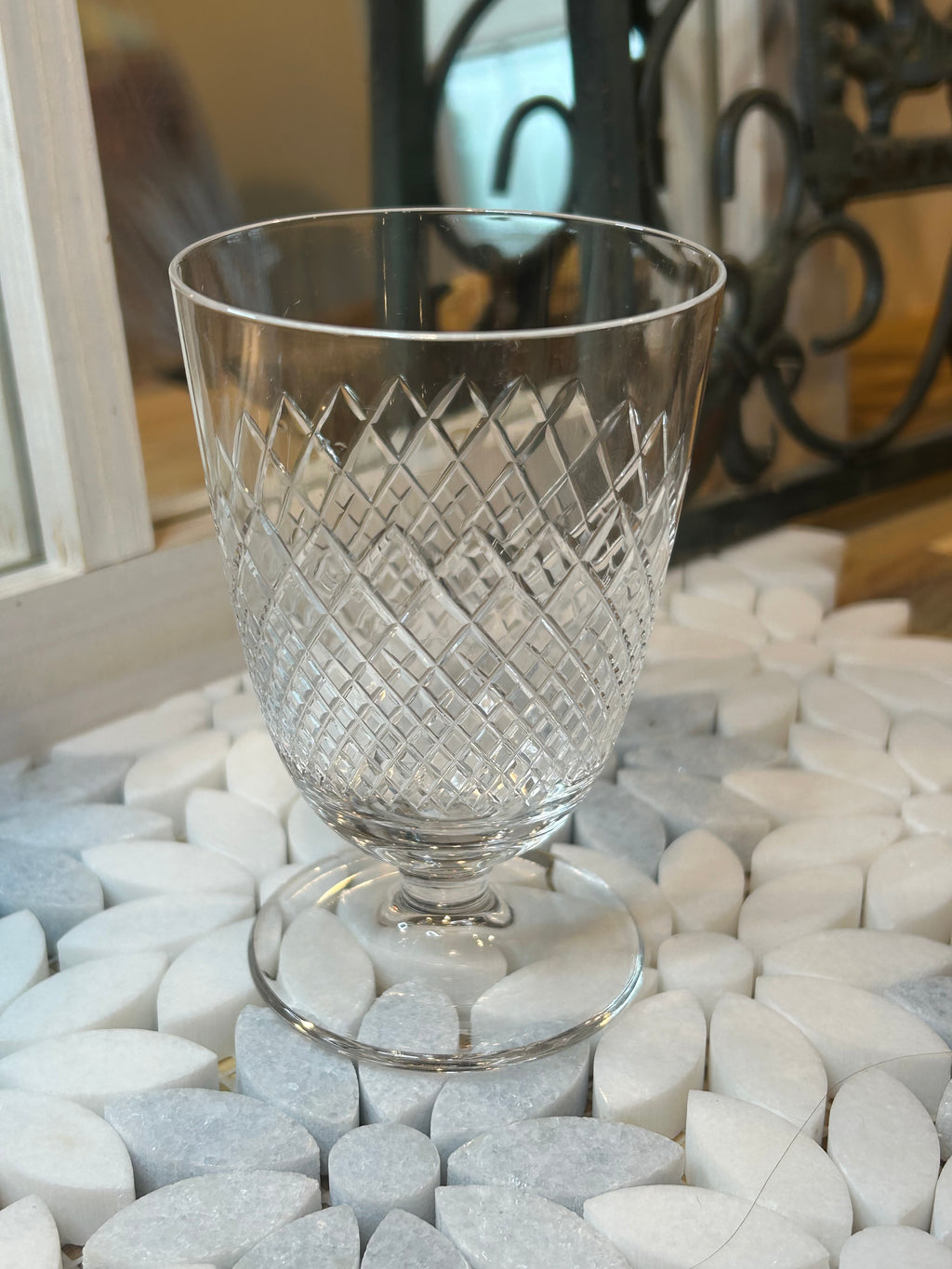 MCM Crystal Cris Cross Cut Glasses Set of 5