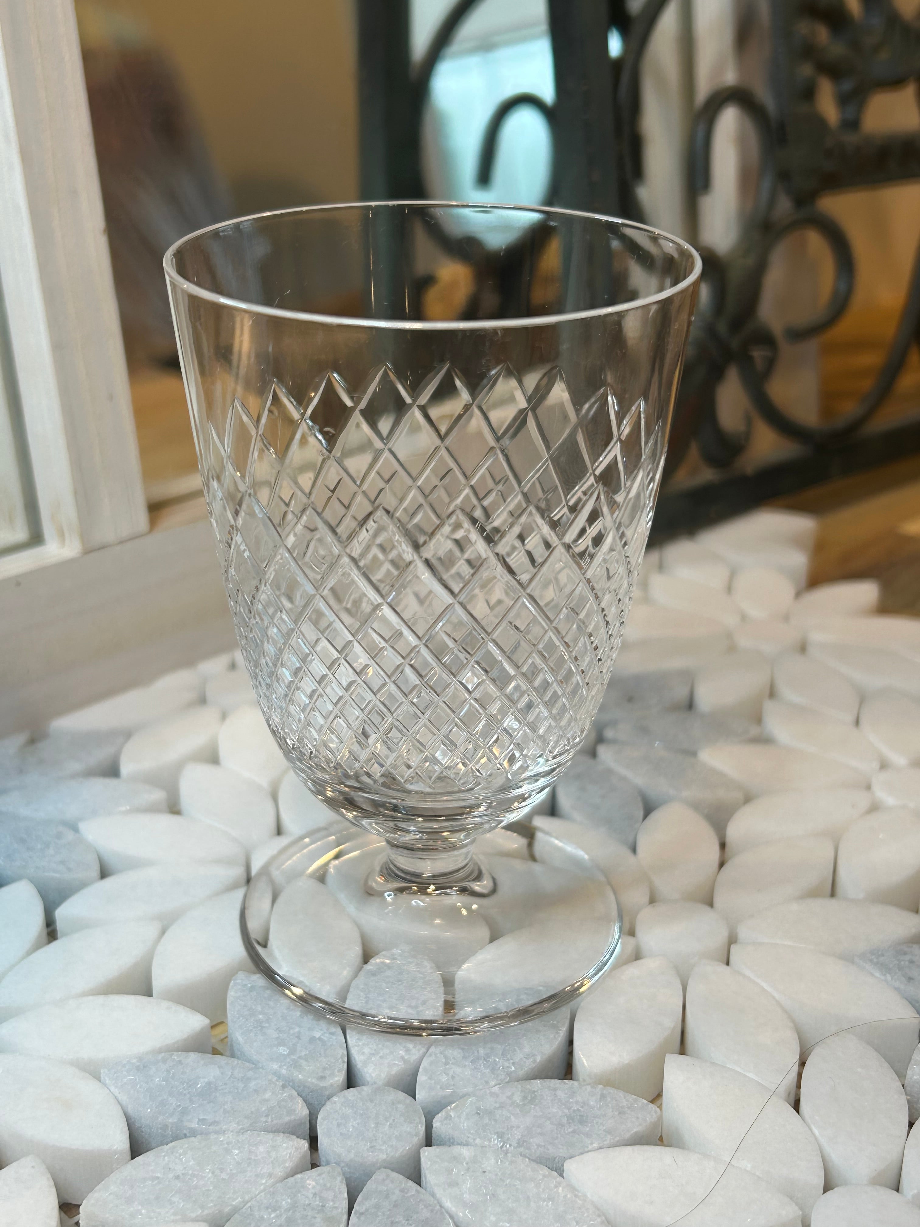 MCM Crystal Cris Cross Cut Glasses Set of 5
