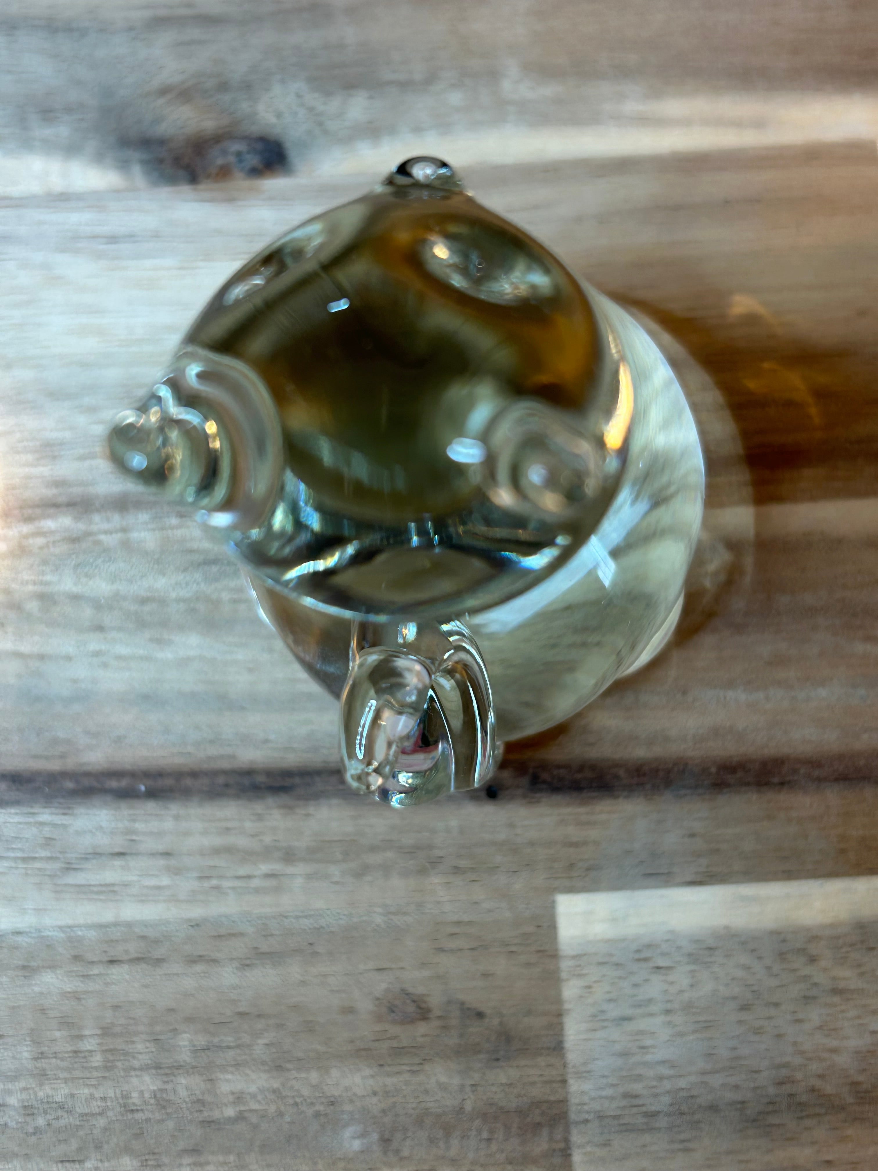 Glass Cat, Hand Blown Vintage Heavy