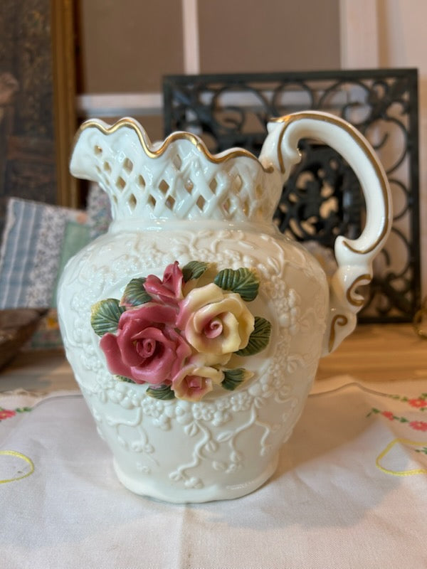 Floral Porcelain Pitcher