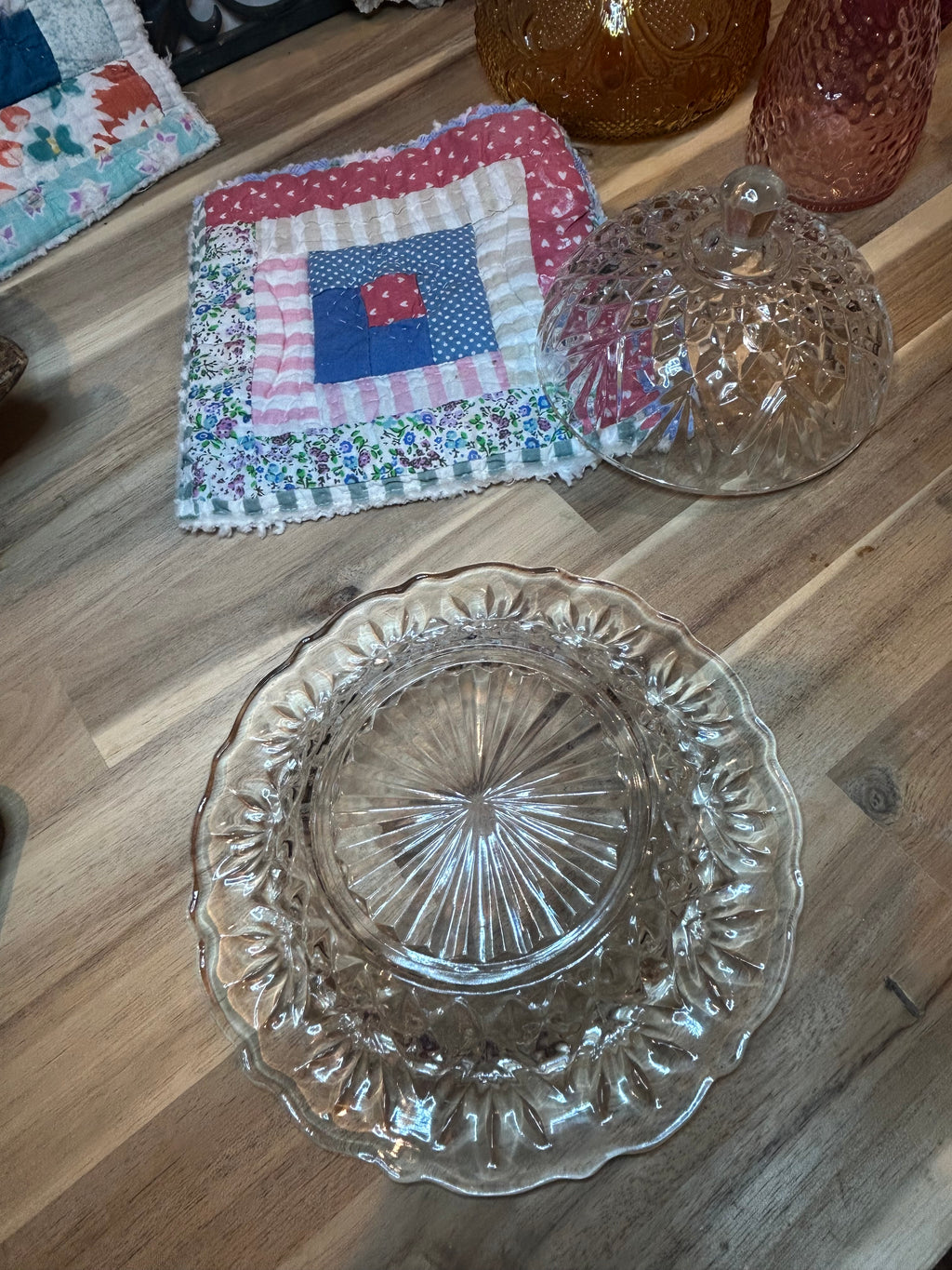 Vintage Glass Butter Dish