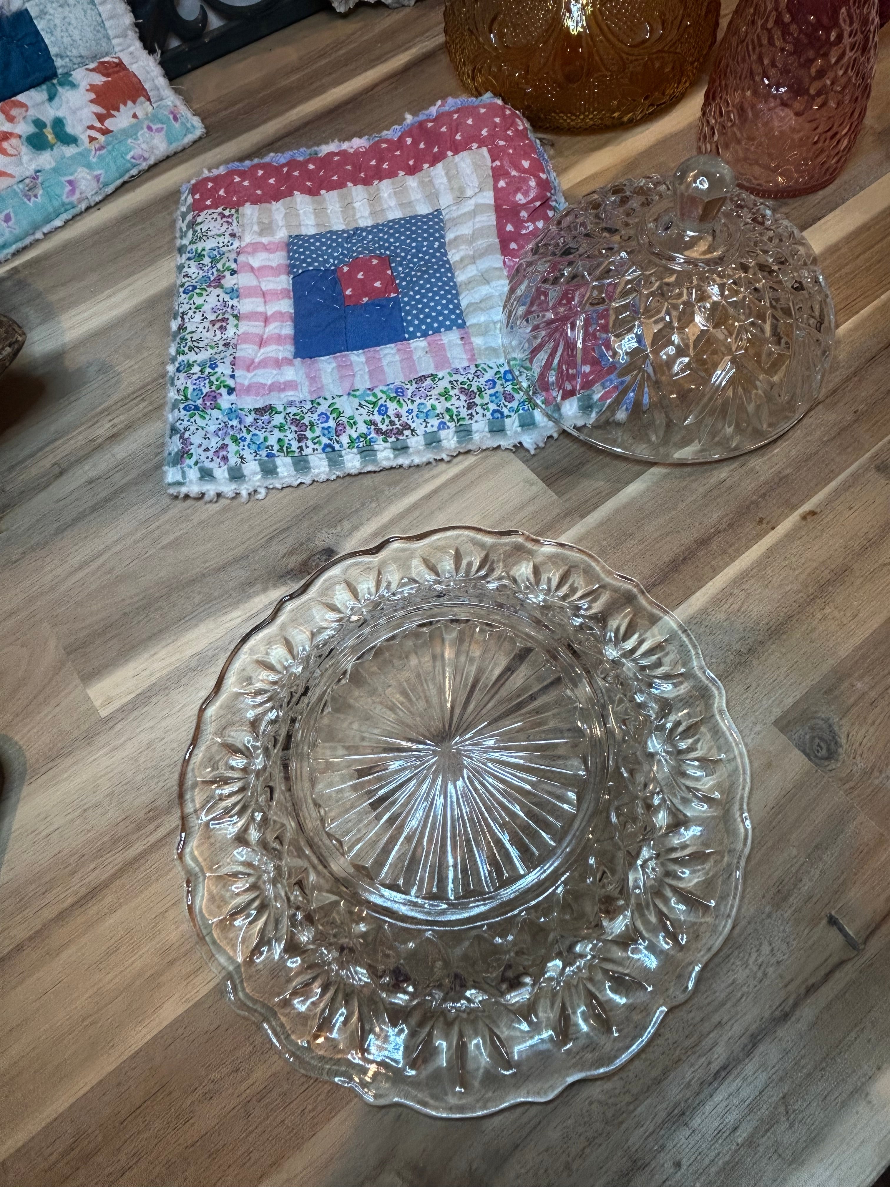 Vintage Glass Butter Dish