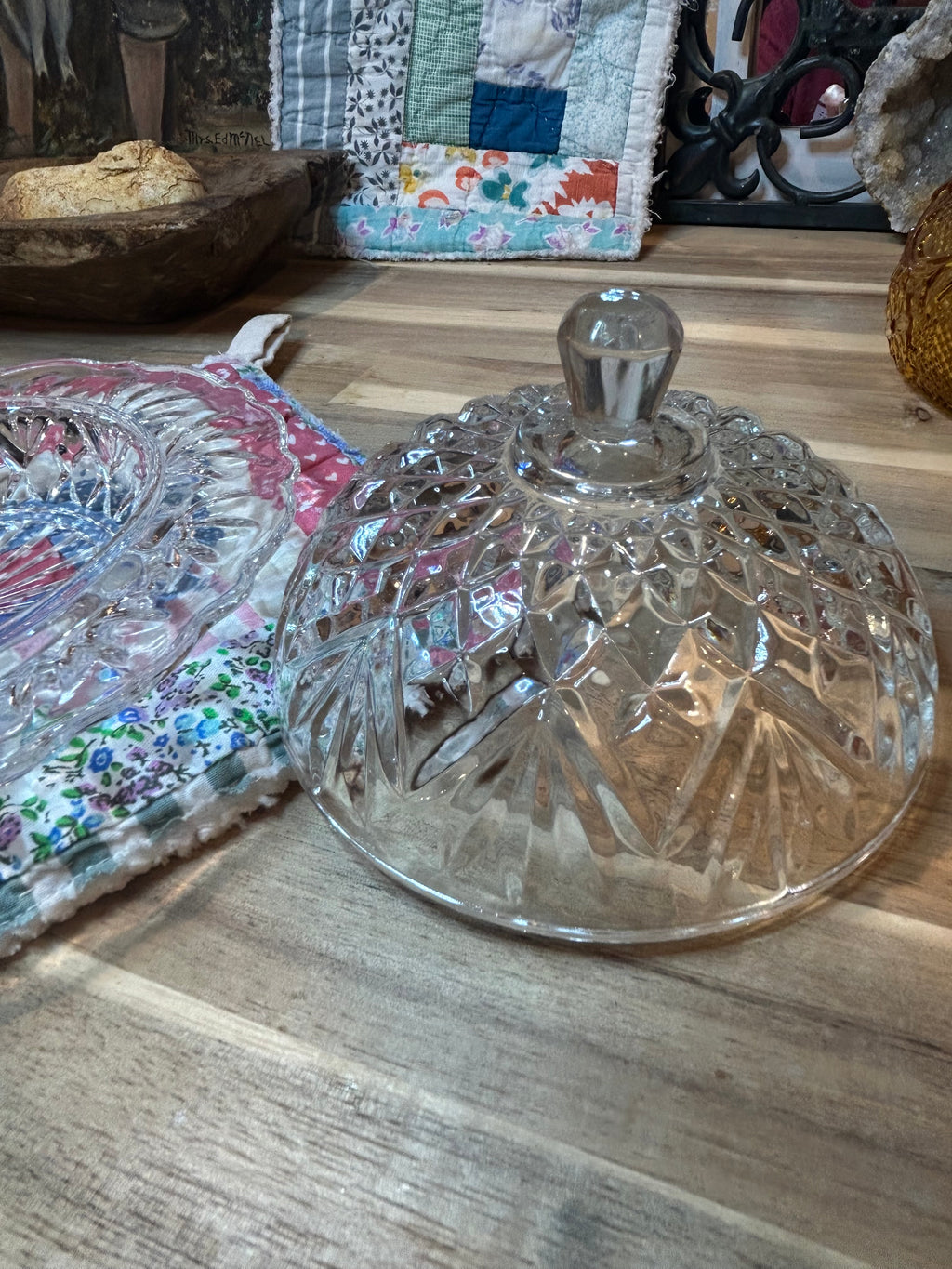Vintage Glass Butter Dish
