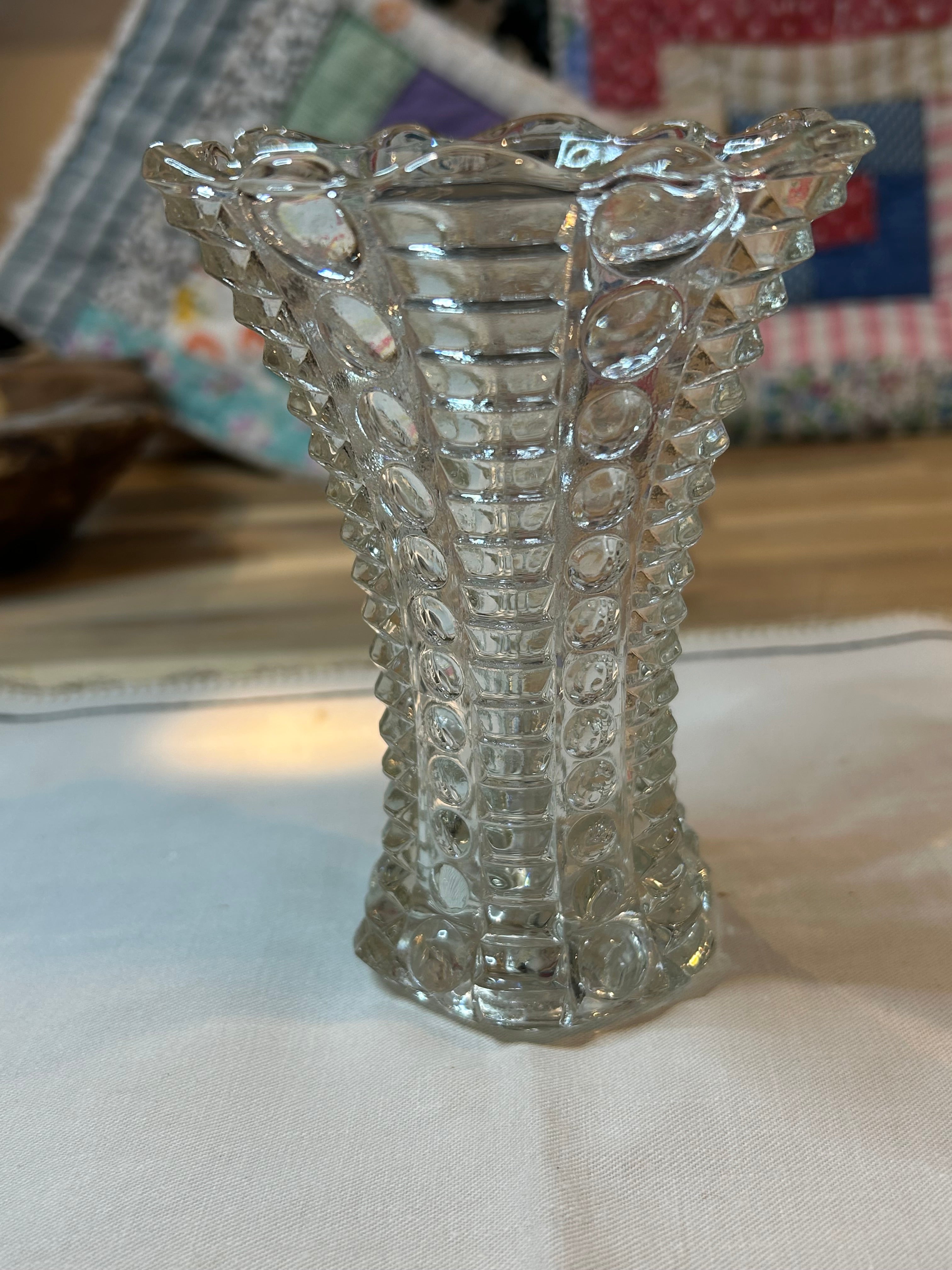 Indiana Glass Vase - Mayflower Pattern Vintage