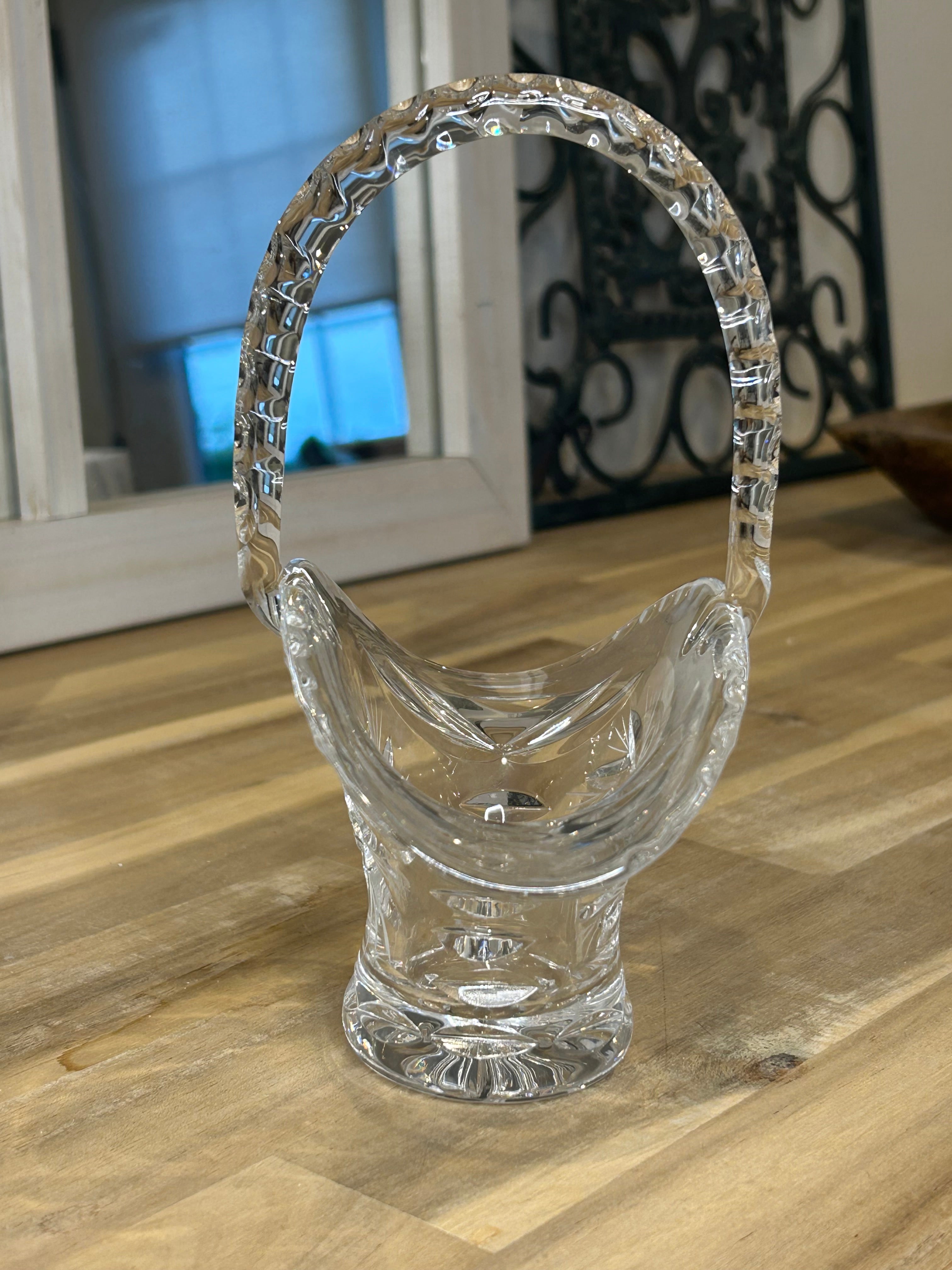 Bohemian (Czech) Cut Crystal Basket - Mid-Century