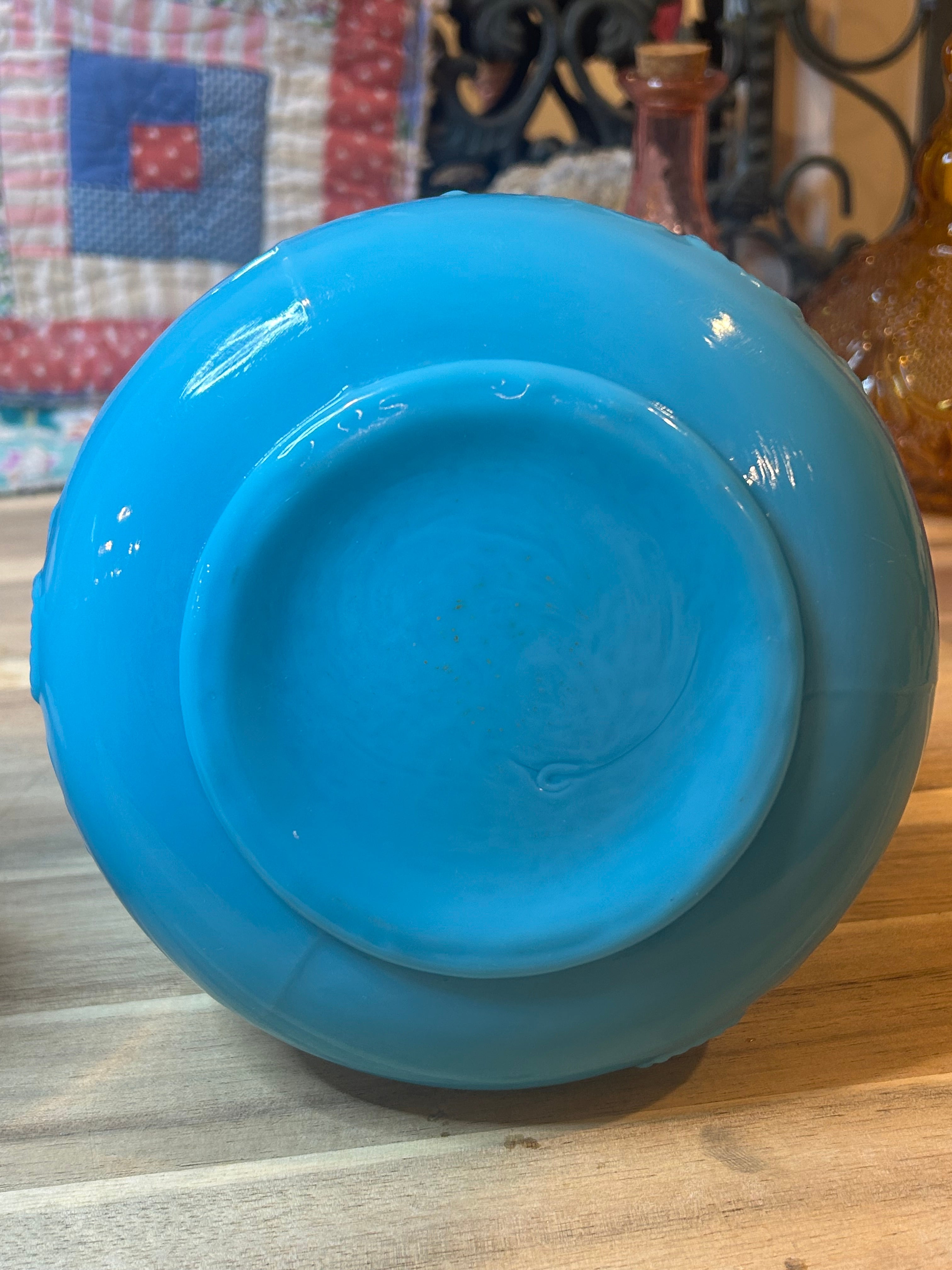 Blue Opaline Glass Decanters - Pair